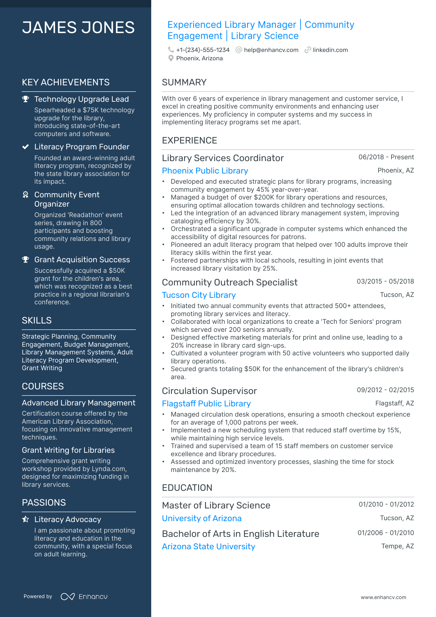 10 Library Director Resume Examples & Guide for 2026