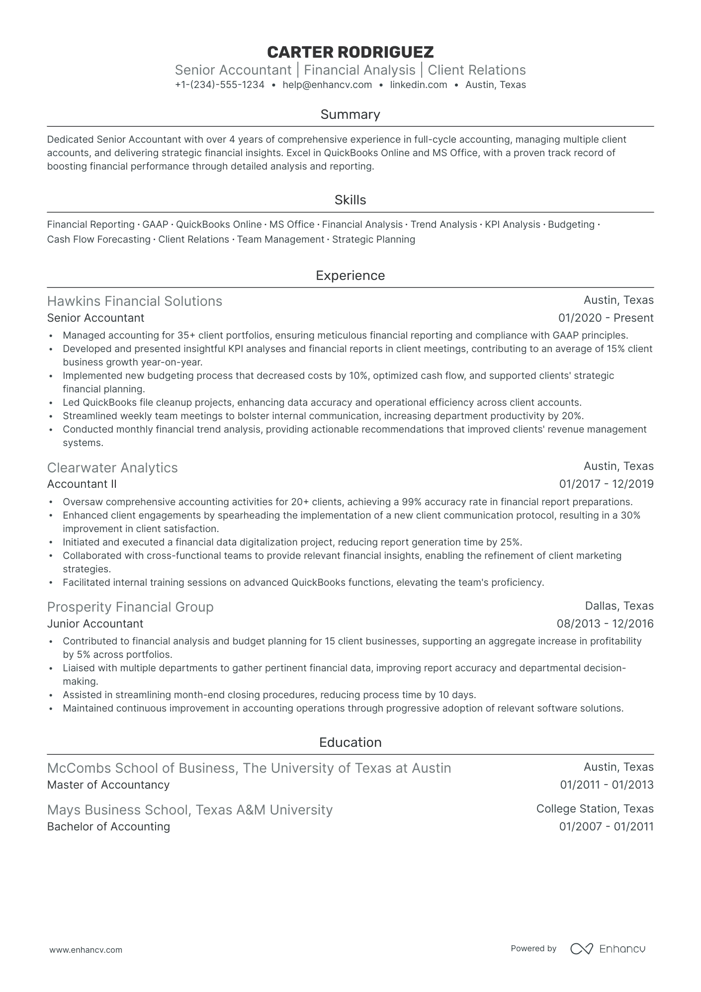 5 Full Cycle Accounting Resume Examples & Guide for 2024