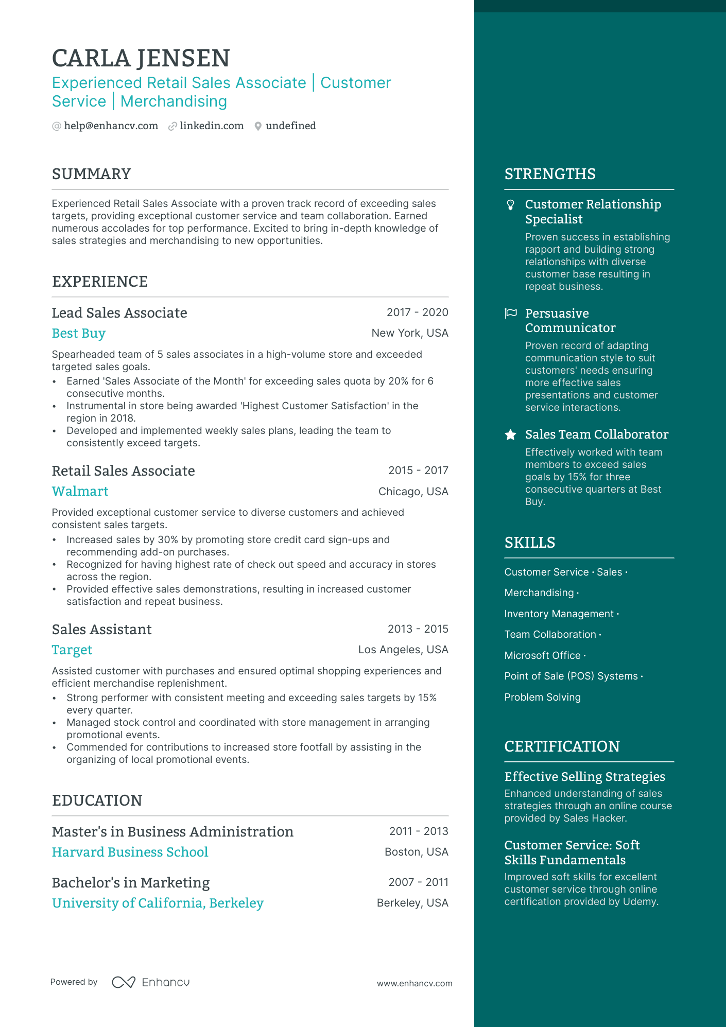 5 Retail Sales Associate Resume Examples & Guide for 2024