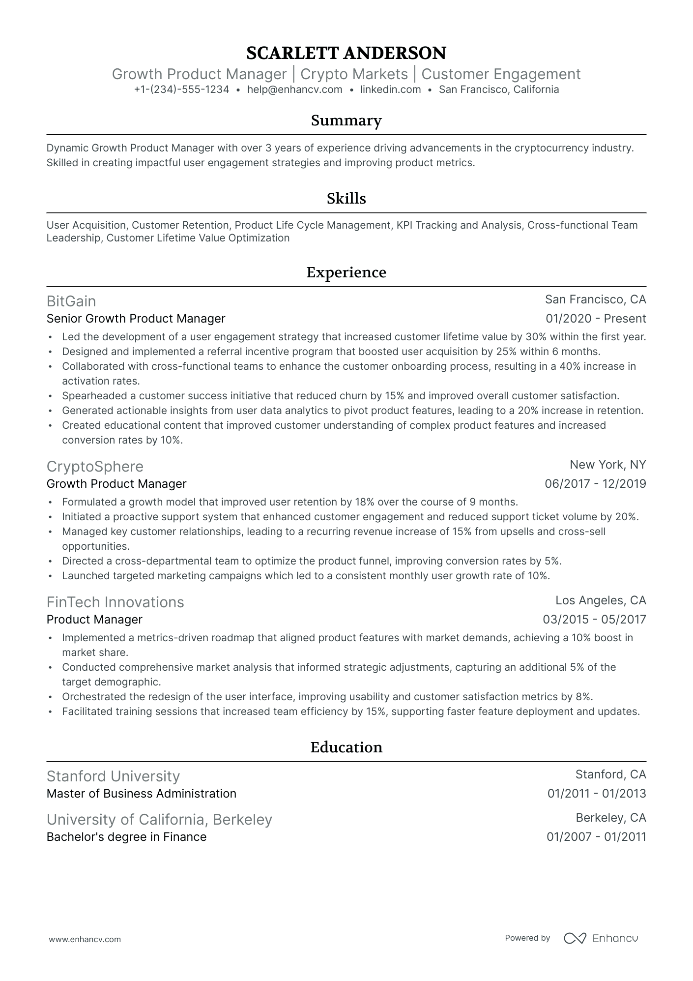 10 Growth Product Manager Resume Examples & Guide for 2026
