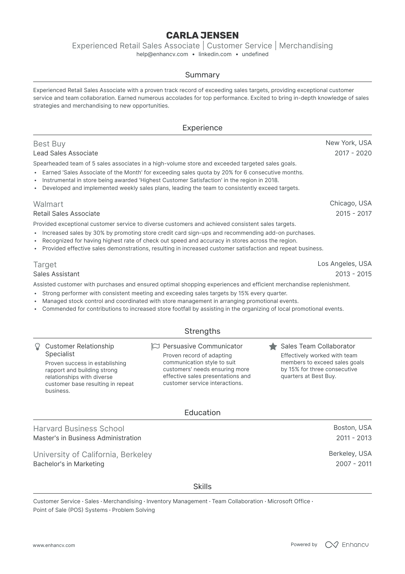 5 Retail Sales Associate Resume Examples & Guide for 2024