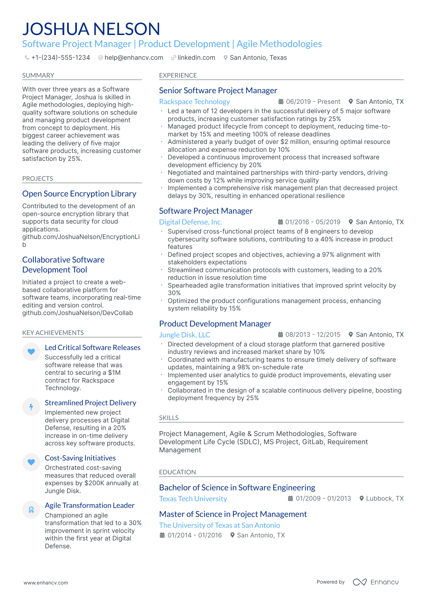 10 Software Project Manager Resume Examples & Guide for 2026