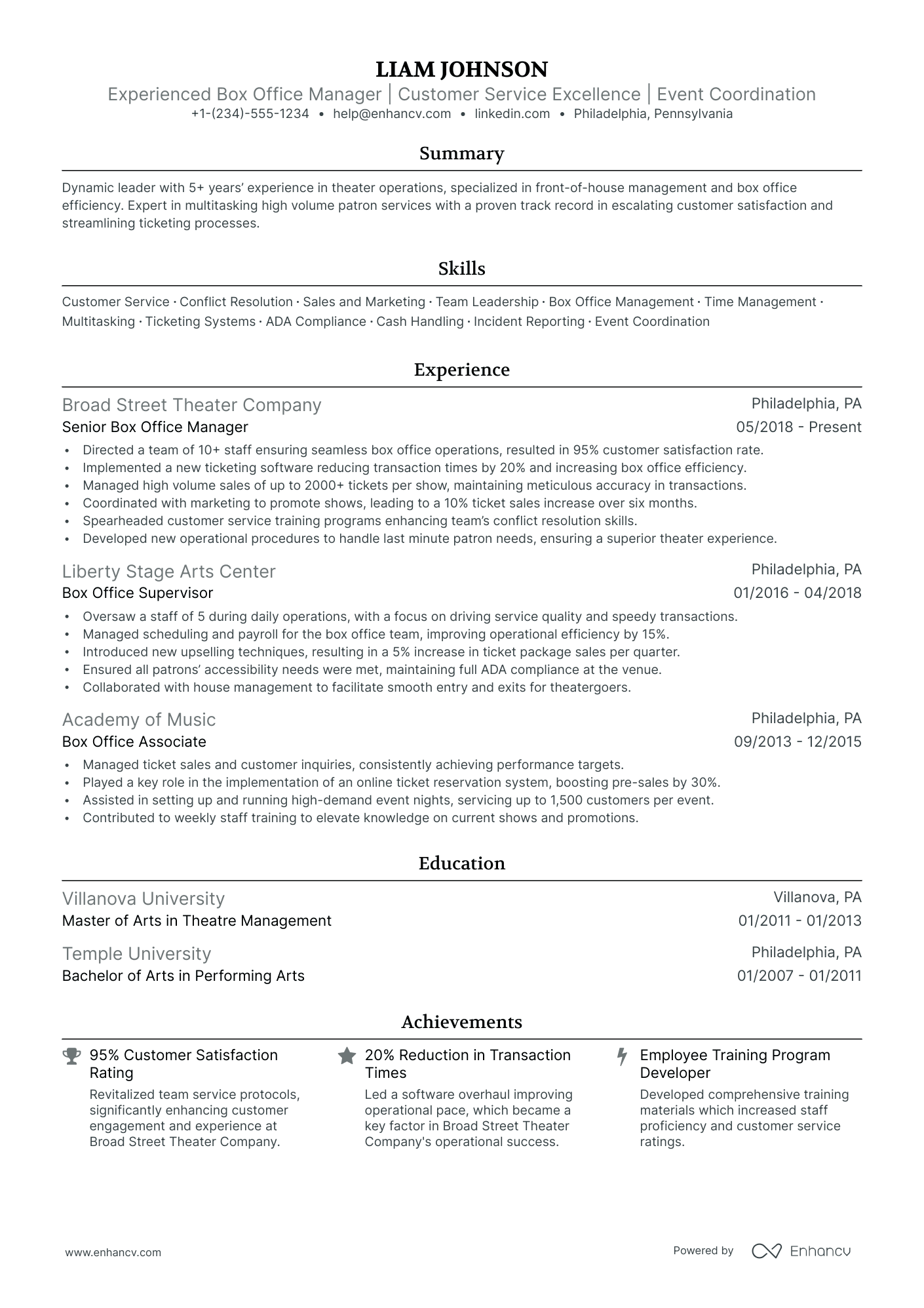 5 Front of House Manager Resume Examples & Guide for 2024