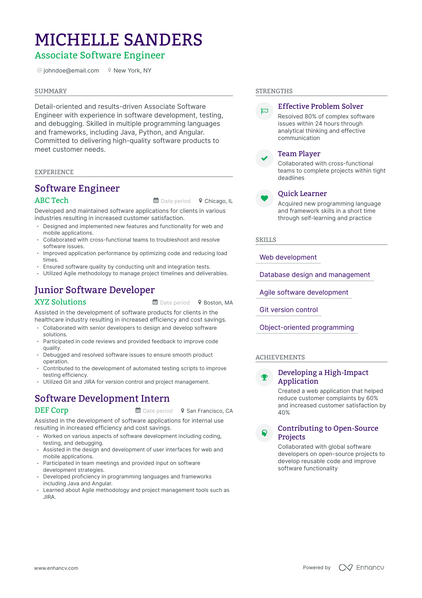 5 Associate Software Engineer Resume Examples & Guide for 2024