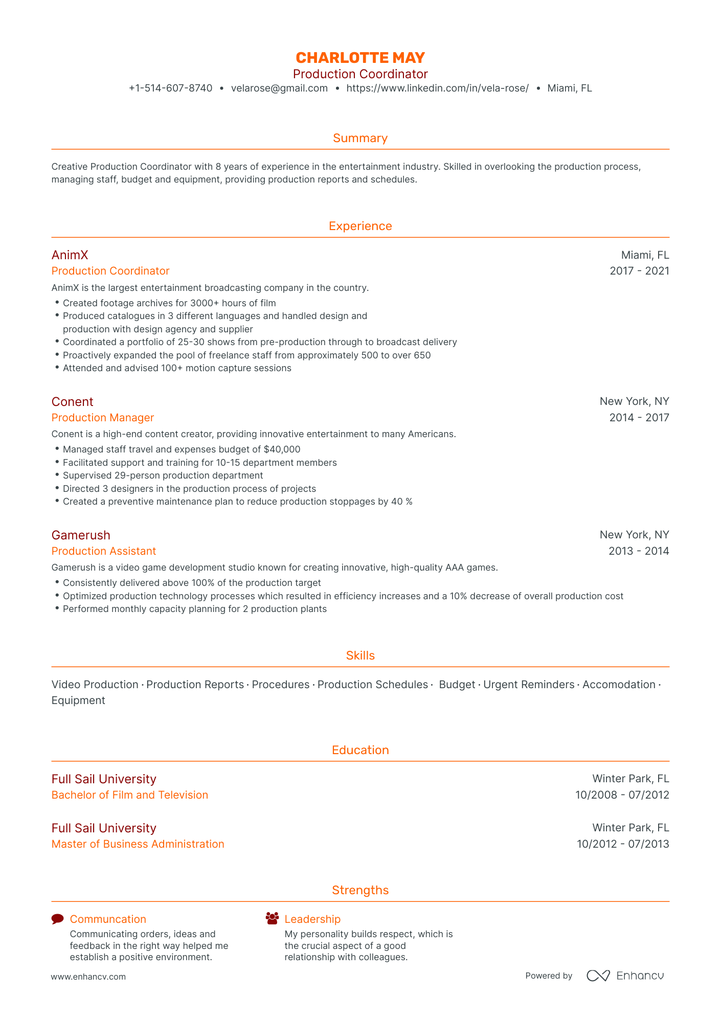 5 Production Coordinator Resume Examples & Guide for 2024