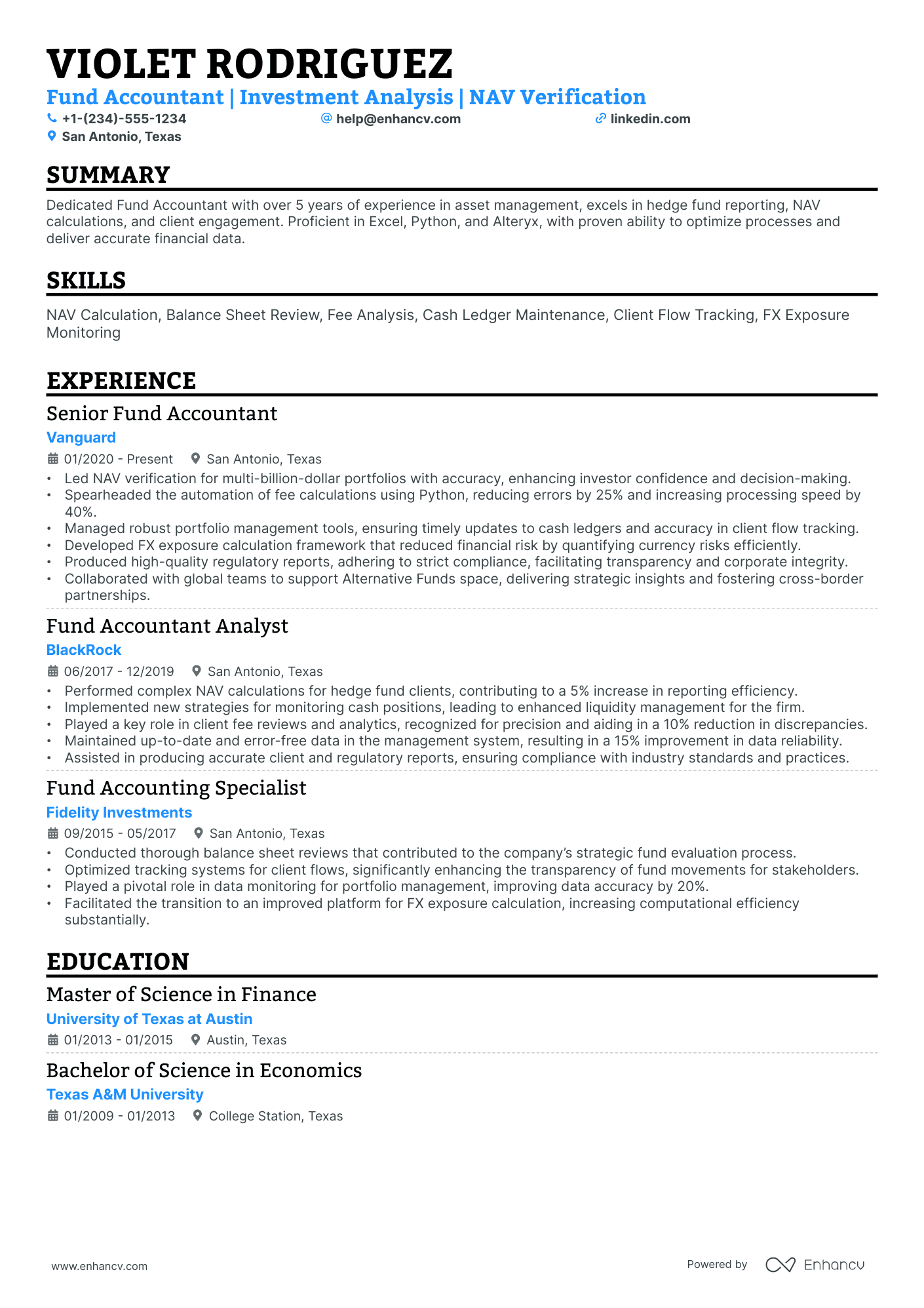 10 Fund Accountant Resume Examples & Guide for 2026