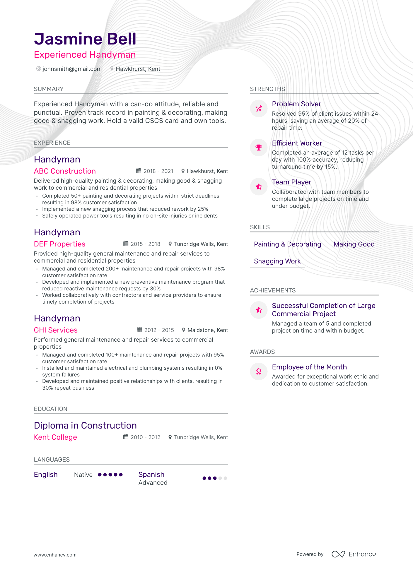 5 Handyman Resume Examples & Guide for 2024