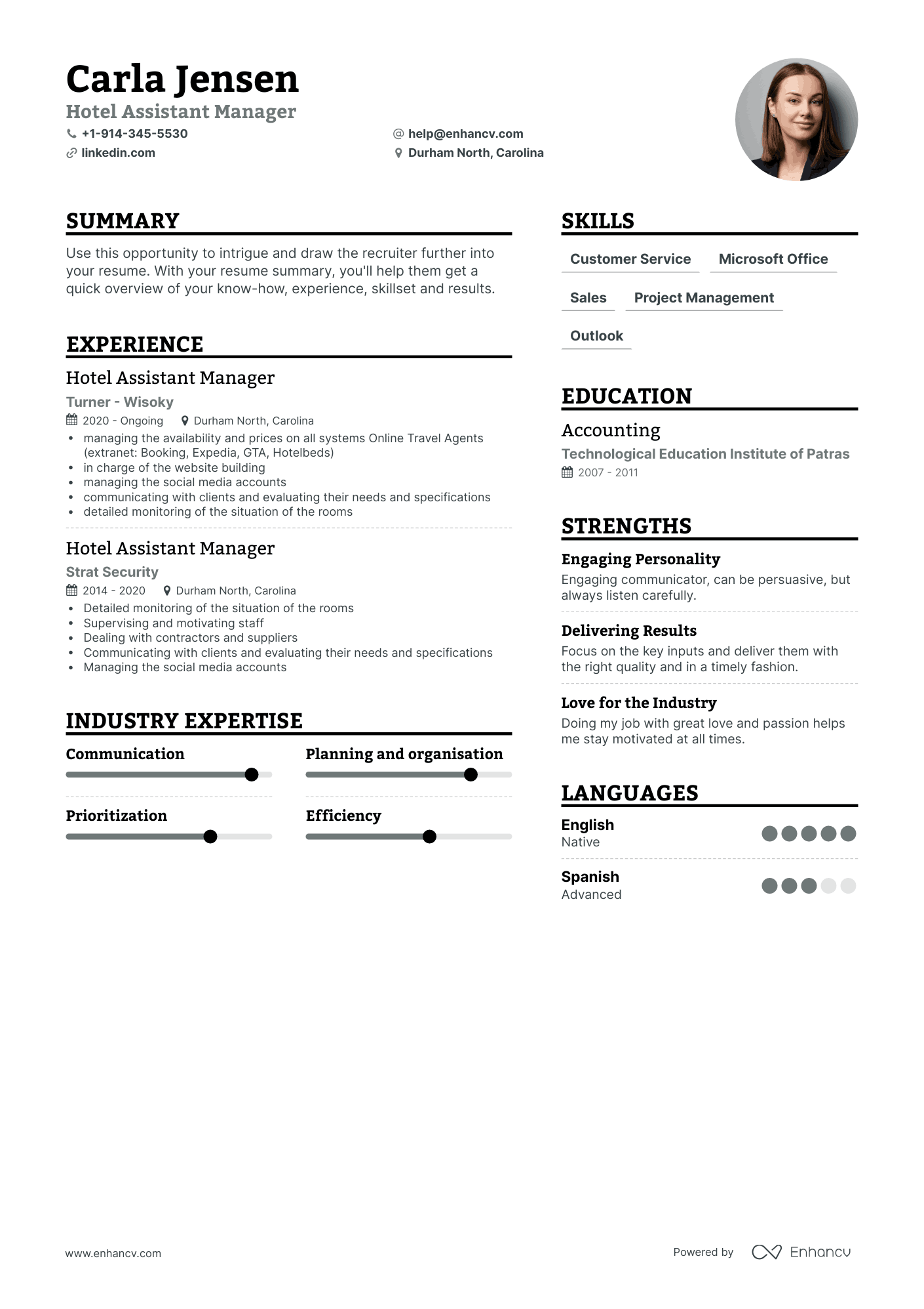 Hotel Assistant Manager Resume Examples & Guide for 2023 (Layout ...