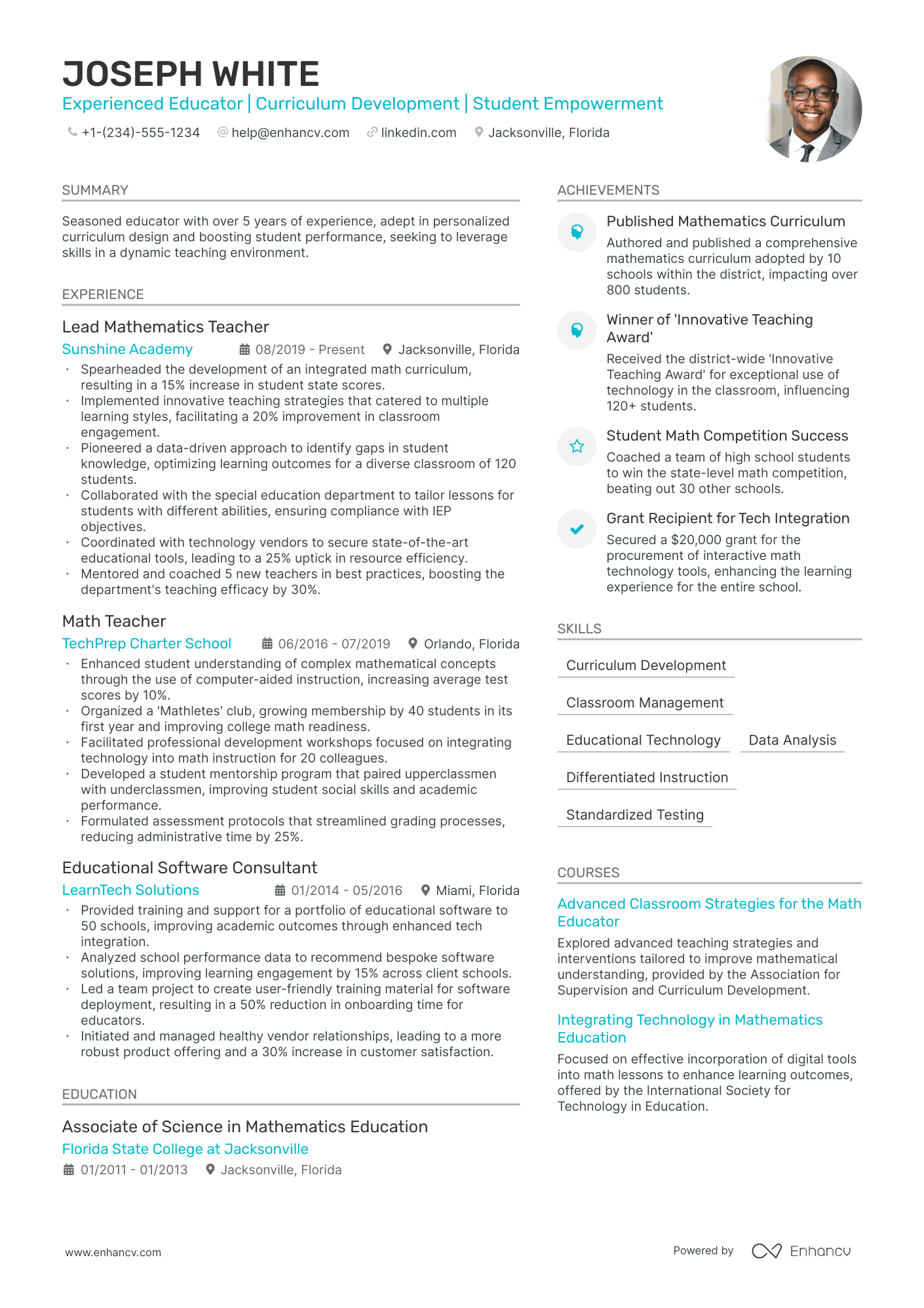 5 Technology Teacher Resume Examples & Guide for 2024