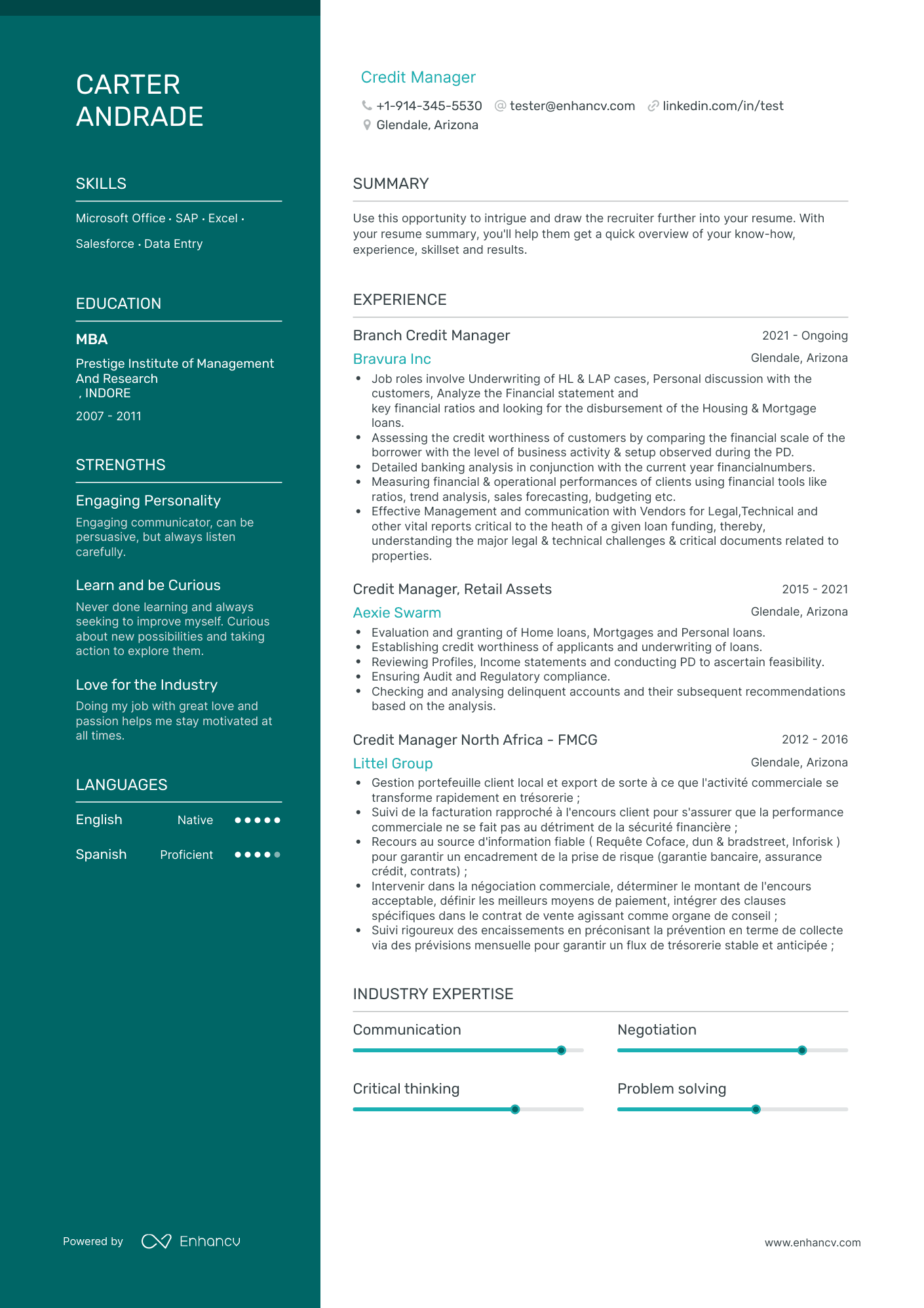 Credit Manager Resume Examples & Guide for 2023 (Layout, Skills ...