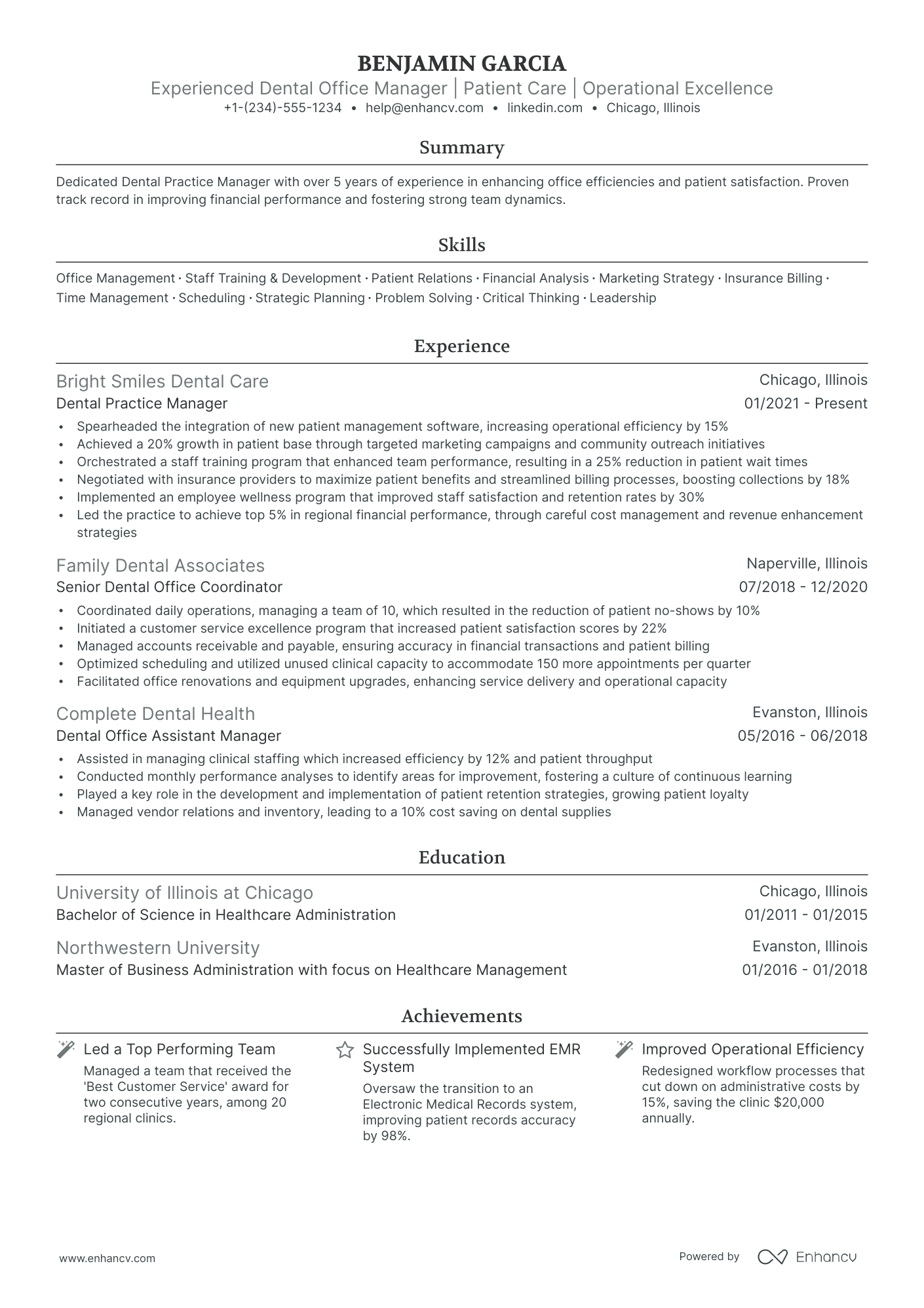 5 Dental Office Manager Resume Examples & Guide for 2024