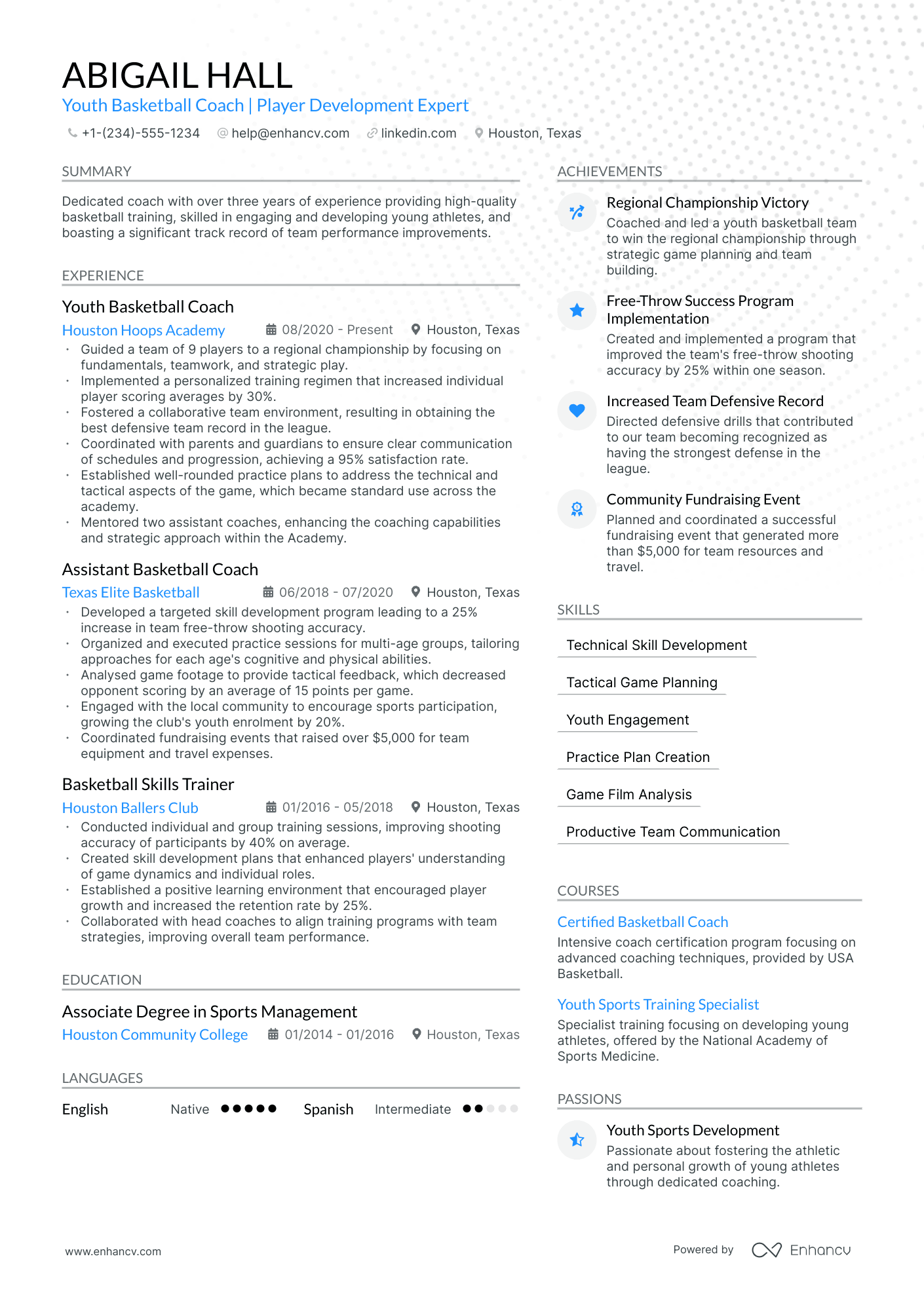 5 Basketball Coach Resume Examples & Guide for 2024