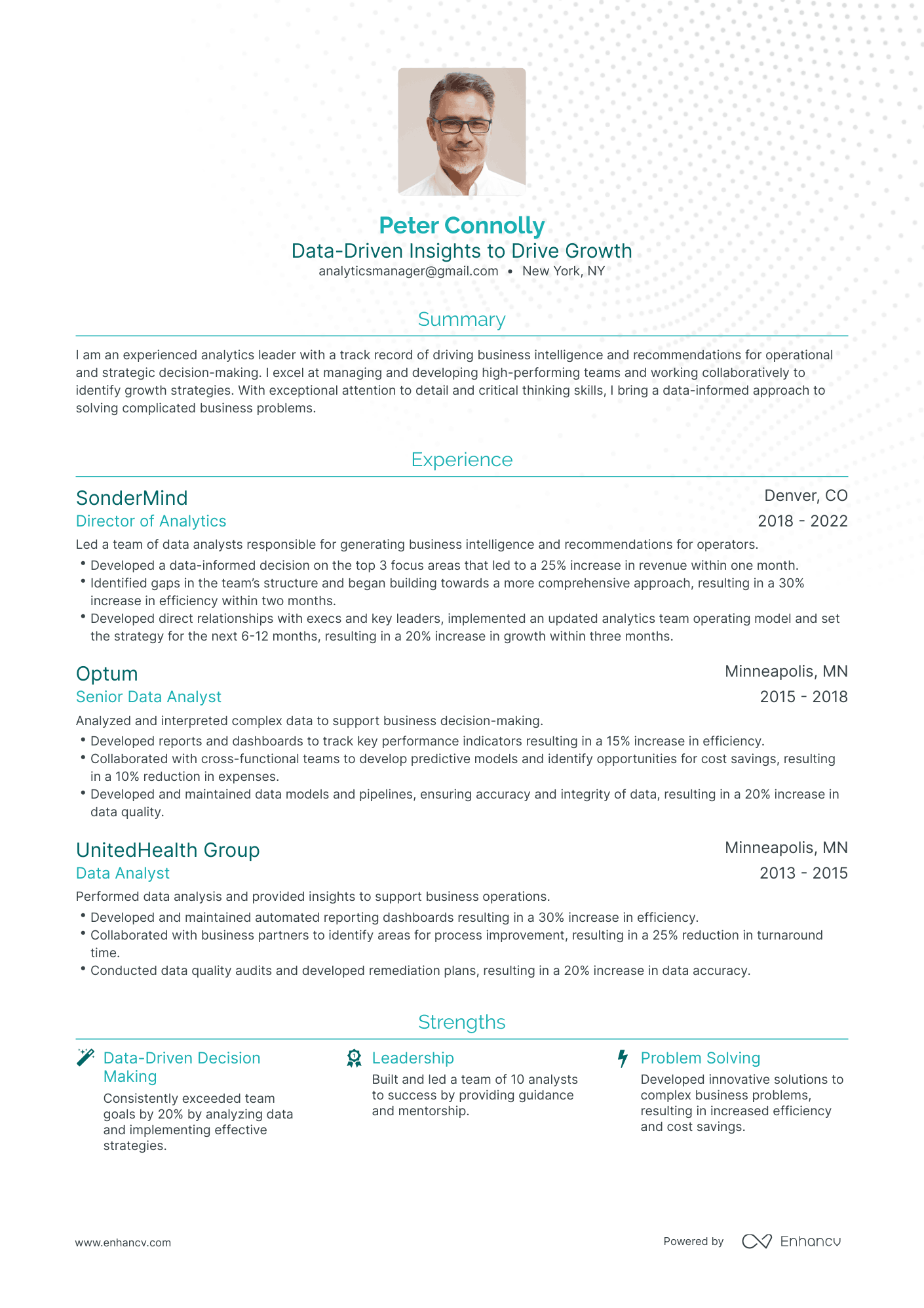 5 Analytics Manager Resume Examples & Guide for 2024