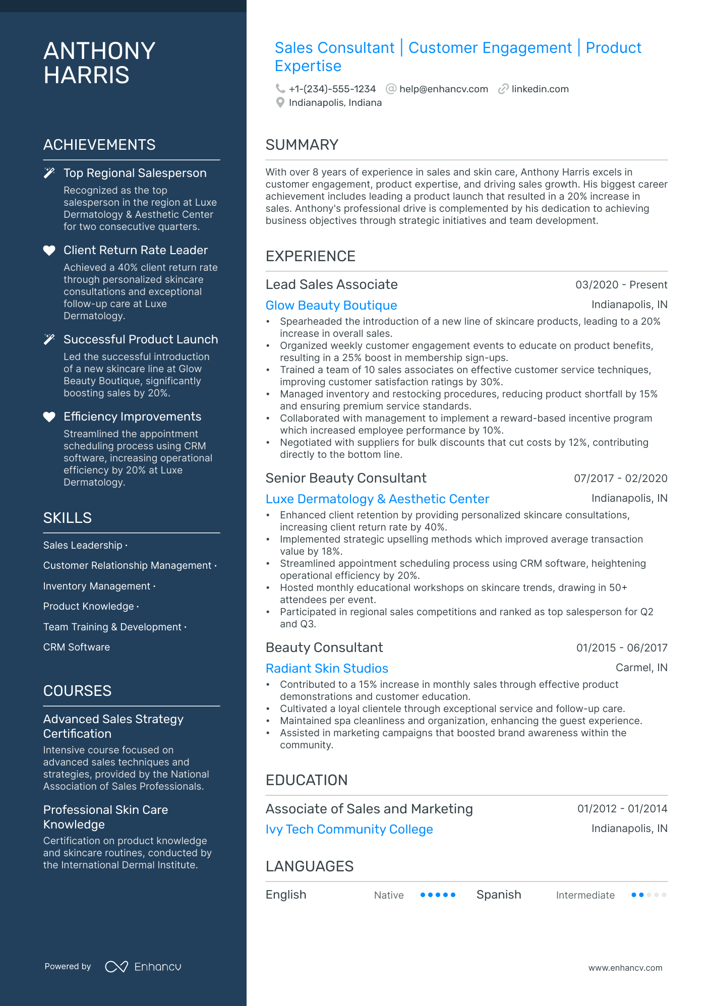 5 Beauty Consultant Resume Examples & Guide for 2024