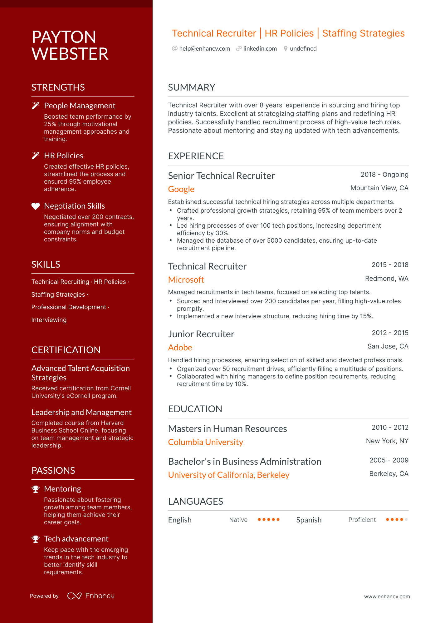 5 Technical Recruiter Resume Examples & Guide for 2024