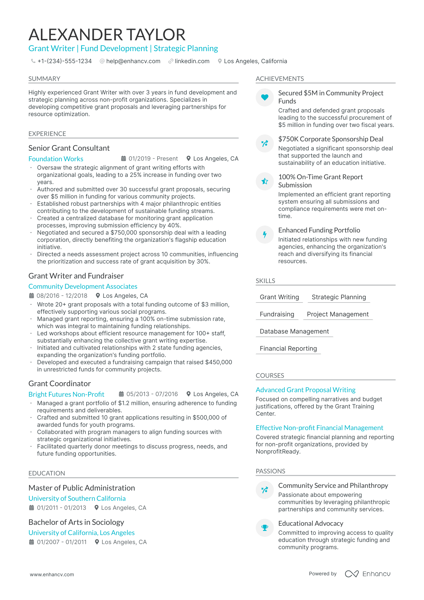 5 Grant Writer Resume Examples & Guide for 2024