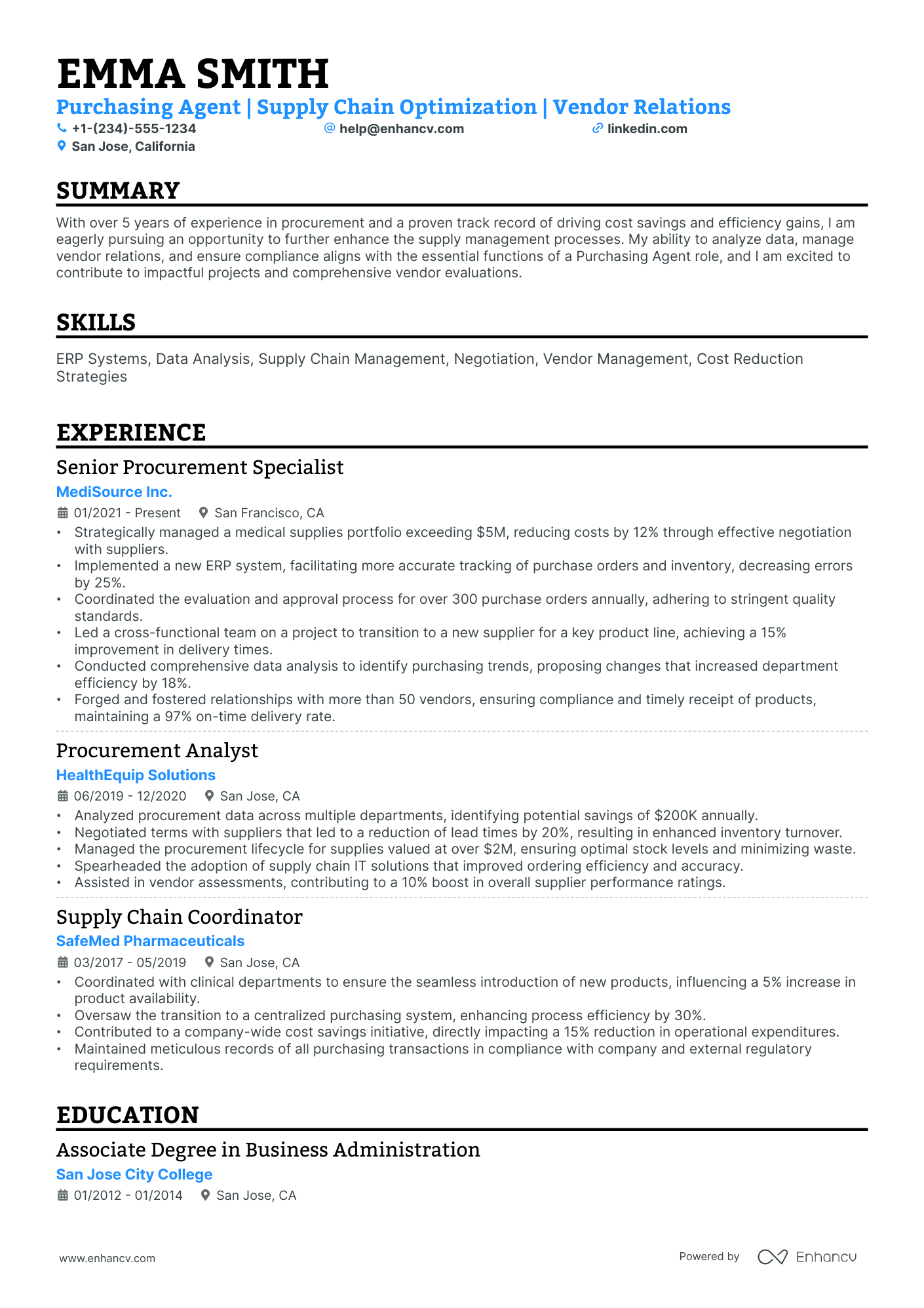 10 Purchasing Agent Resume Examples & Guide for 2026