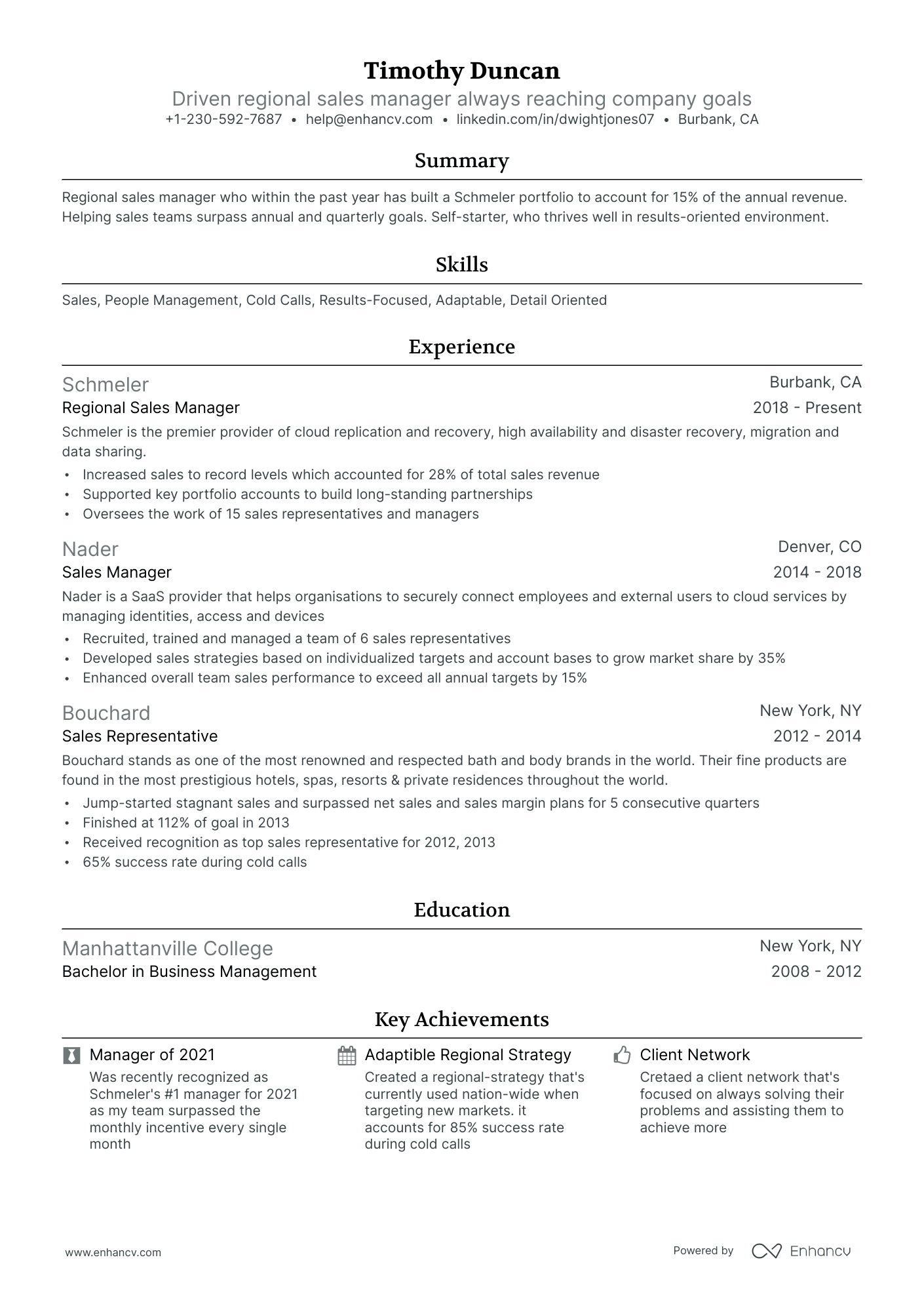 10 Regional Sales Manager Resume Examples & Guide for 2026