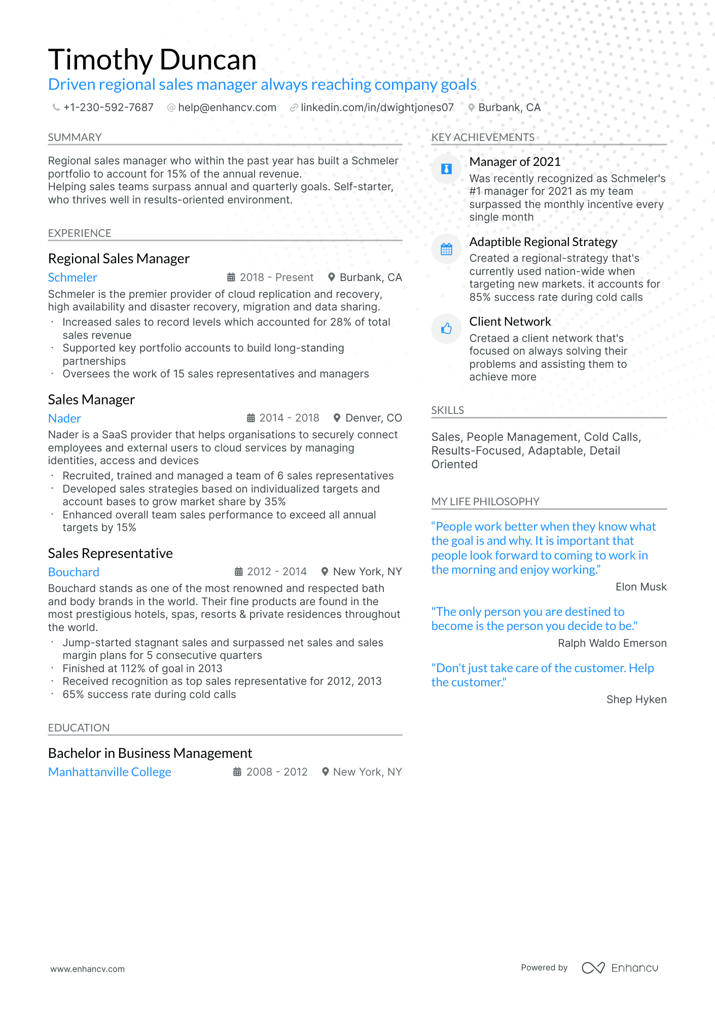 10 Regional Sales Manager Resume Examples & Guide for 2026