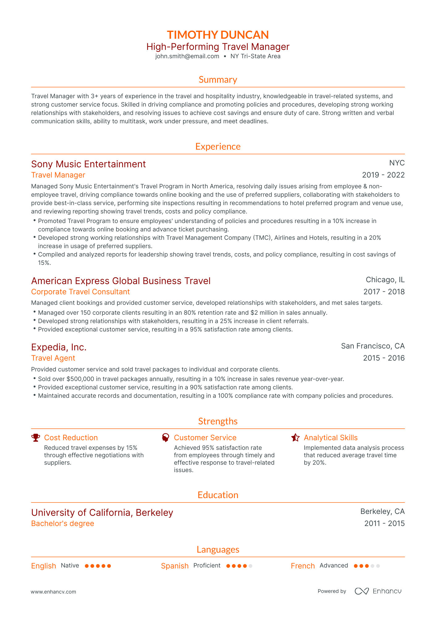 5 Travel Manager Resume Examples & Guide for 2023