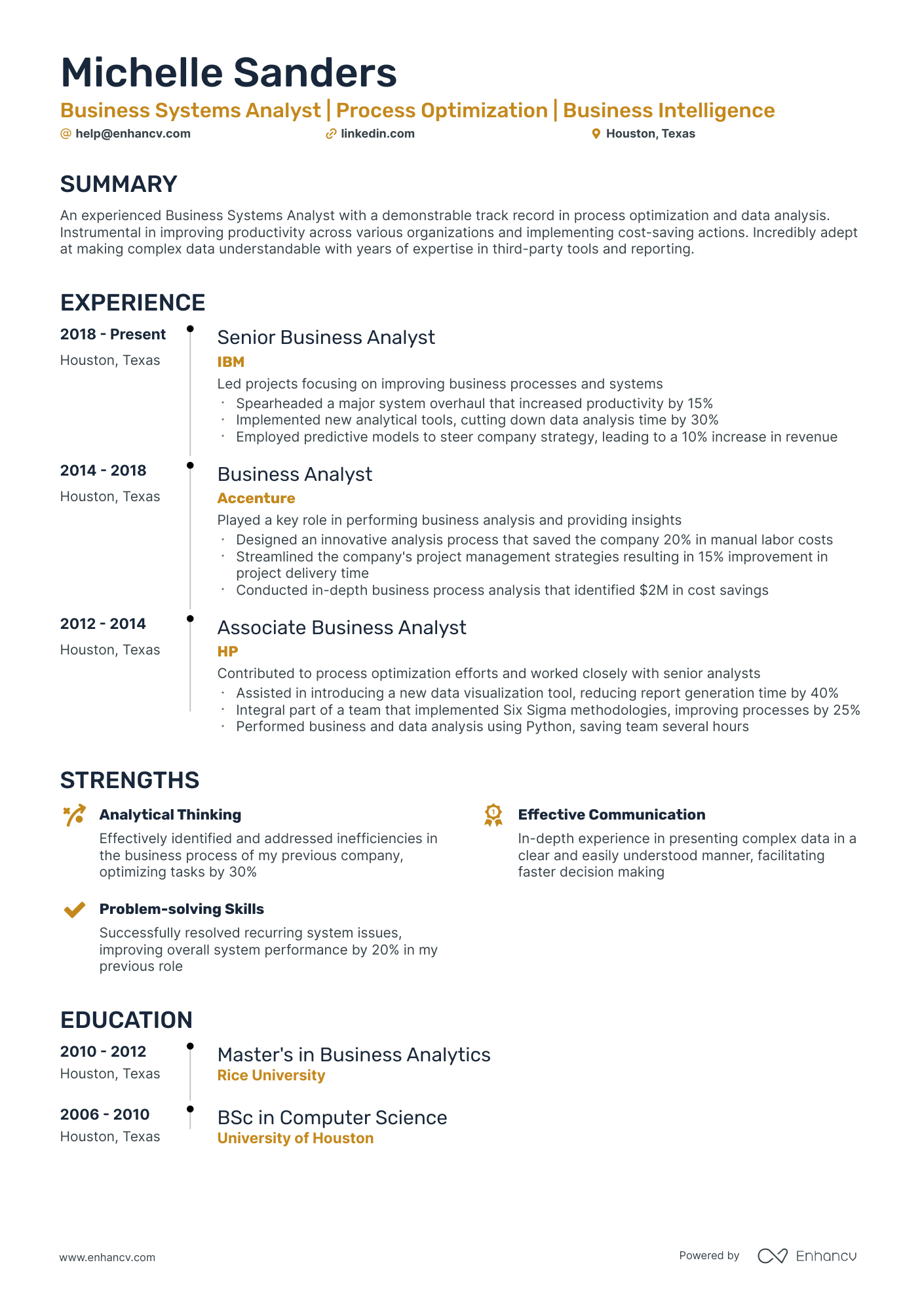 5 Business Systems Analyst Resume Examples & Guide for 2024