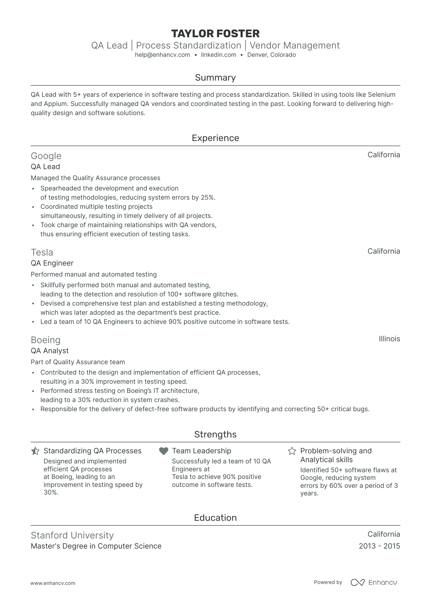 5 QA Lead Resume Examples & Guide for 2024