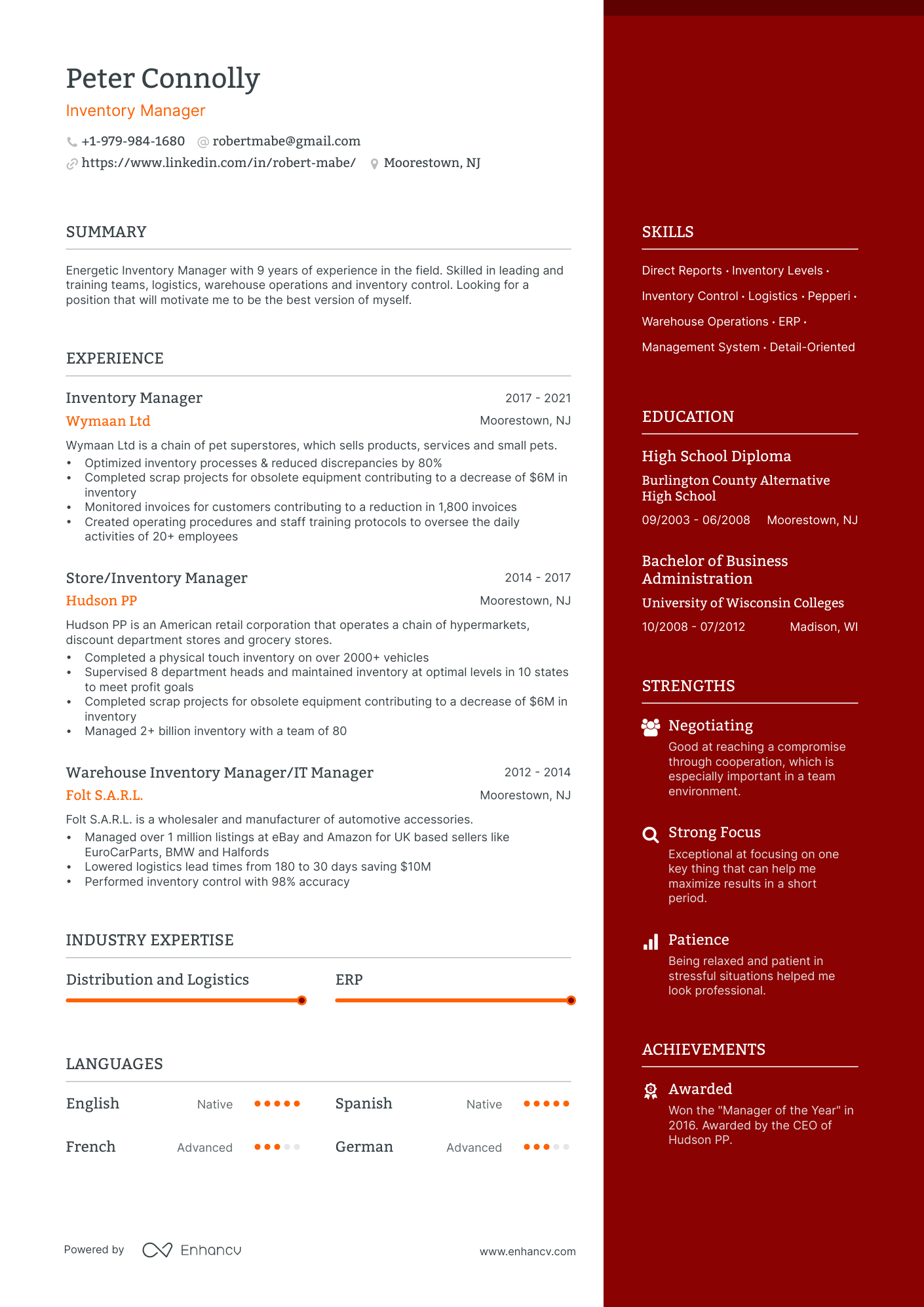 5 Inventory Resume Examples & Guide for 2024