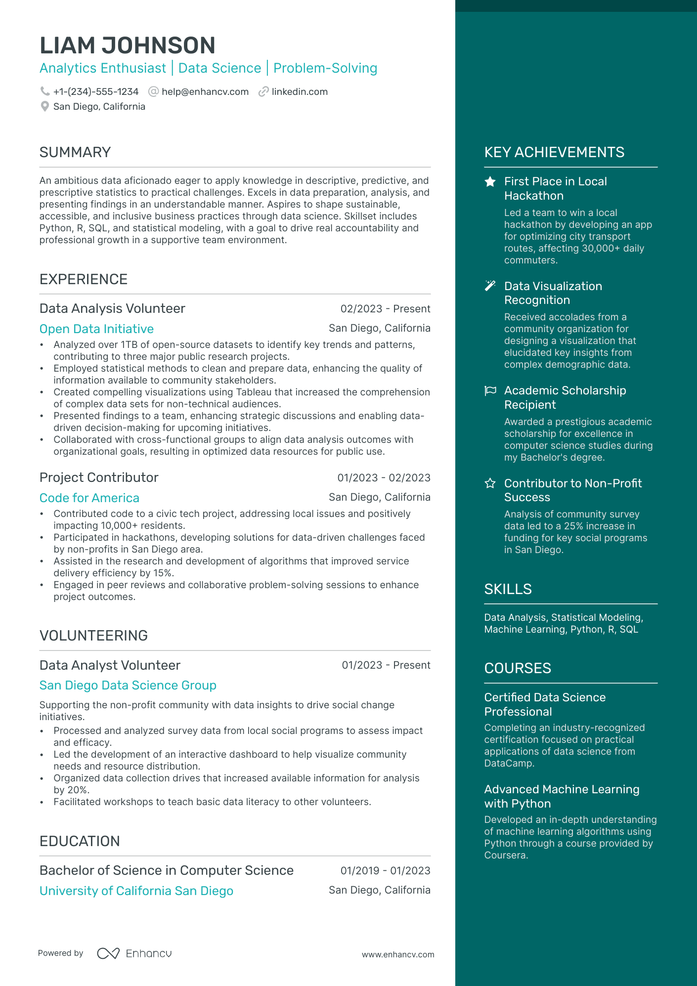 10 Data Science Intern Resume Examples & Guide for 2026