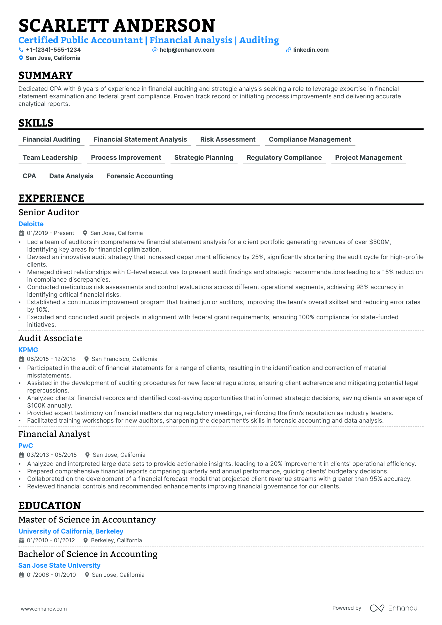 5 Financial Auditor Resume Examples & Guide for 2024