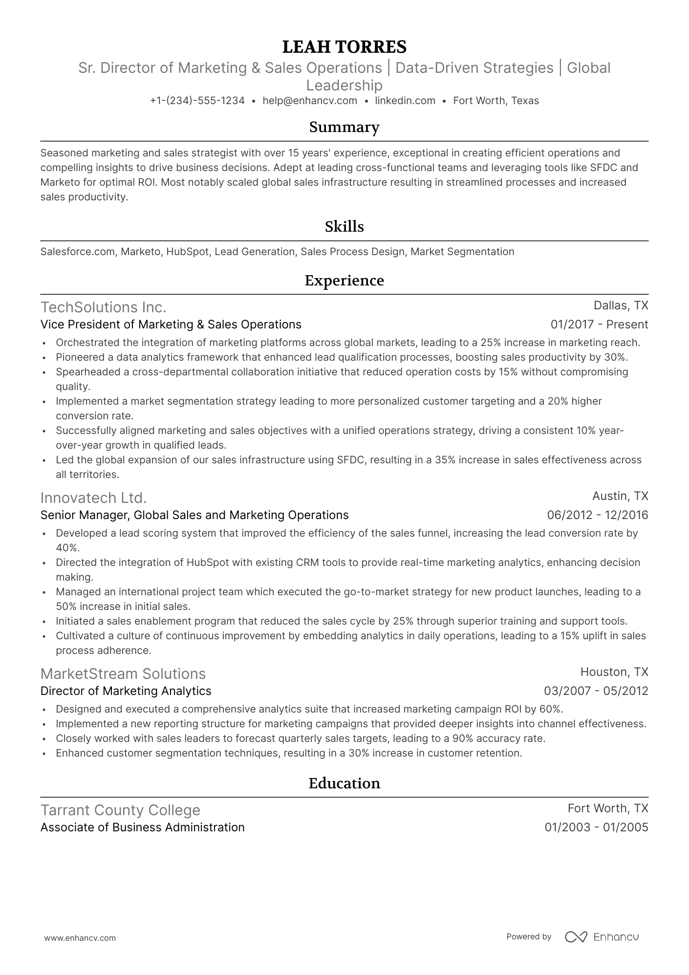 10 Marketing And Sales Resume Examples & Guide for 2026