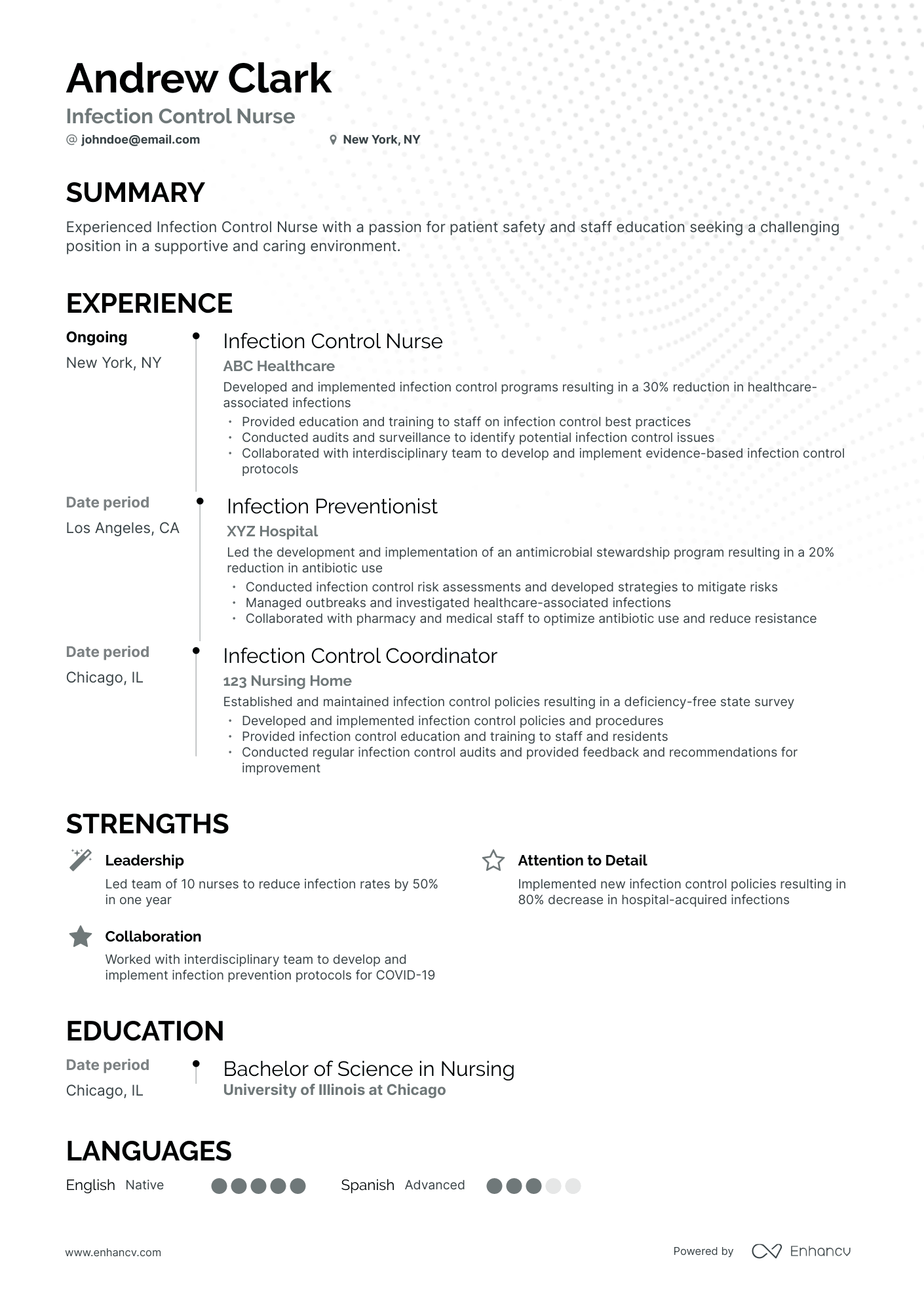 5 Infection Control Nurse Resume Examples & Guide for 2023