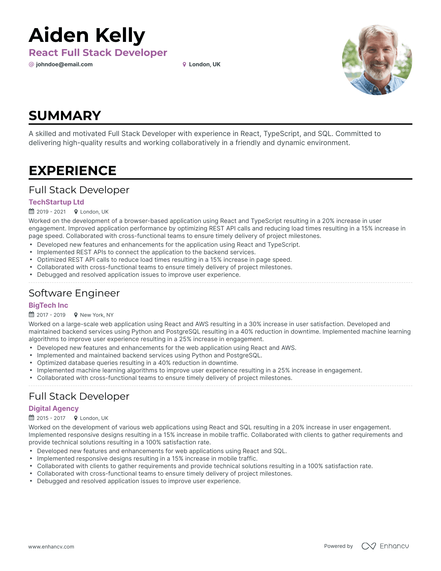 8 React Developer Resume Examples & Guide for 2023