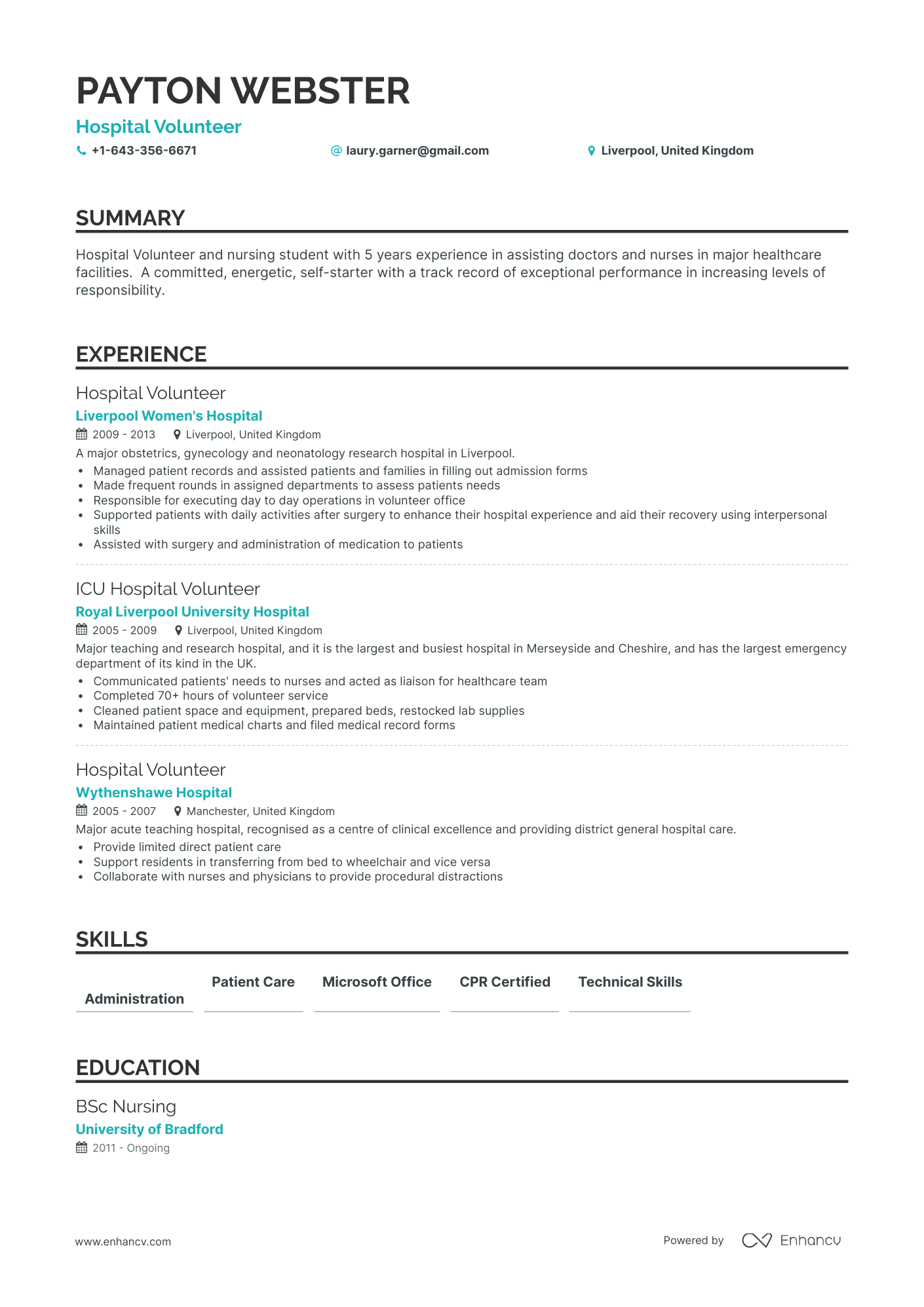 Hospital Volunteer Resume Examples & Guide for 2023 (Layout, Skills ...