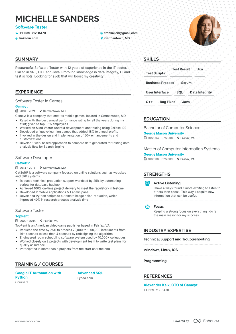 5 Test Engineer Resume Examples & Guide for 2024