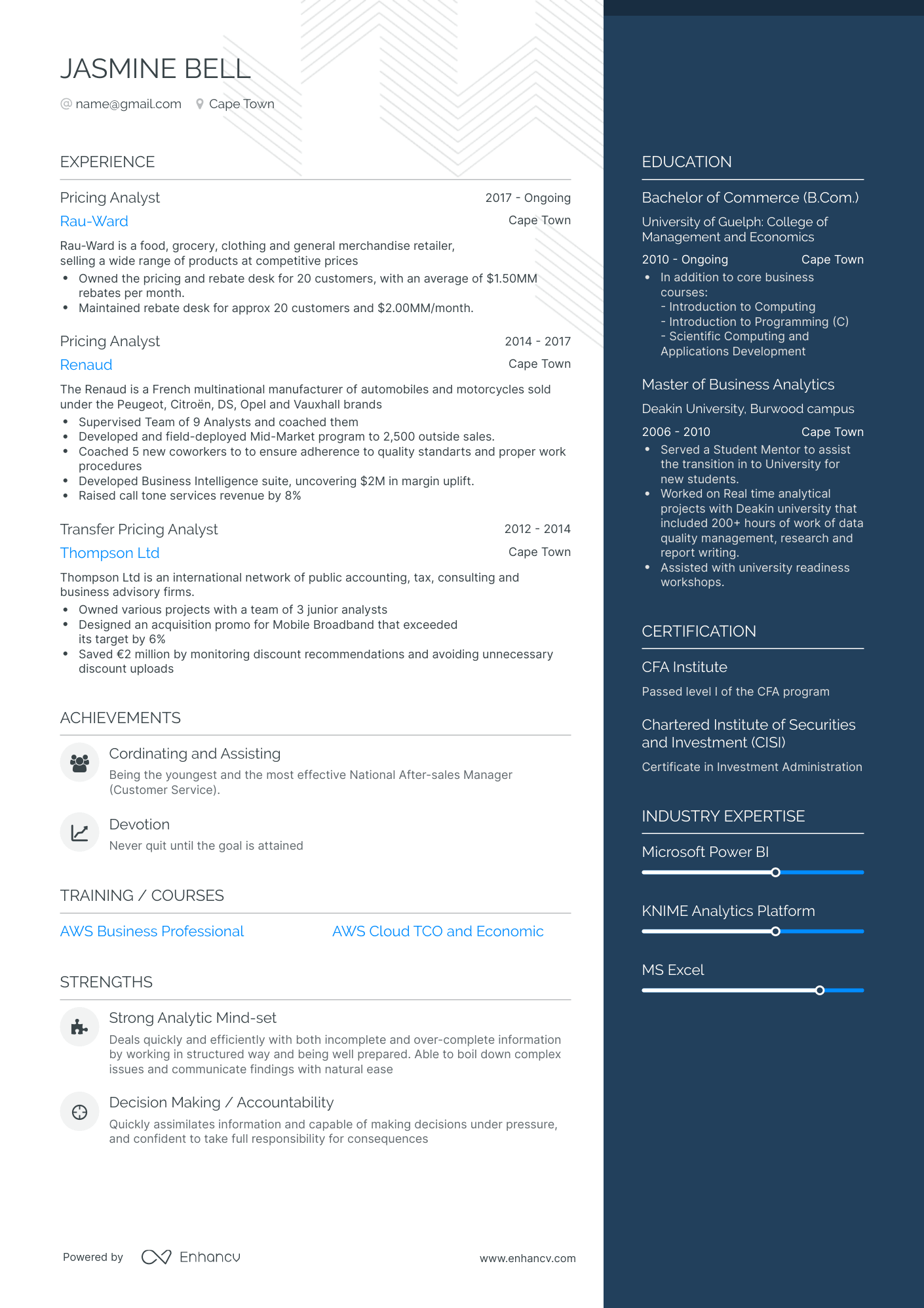 5 Pricing Analyst Resume Examples & Guide for 2023