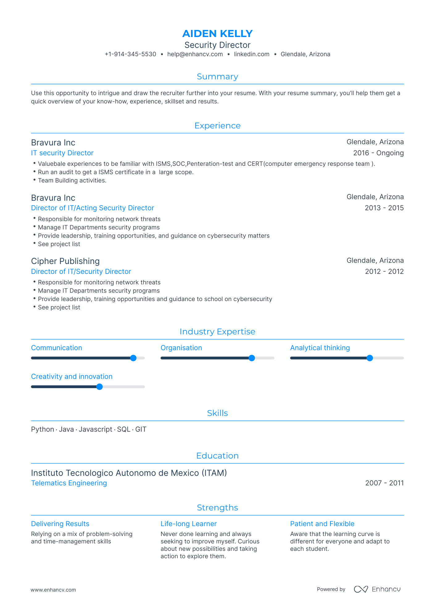 Security Director Resume Examples & Guide for 2023 (Layout, Skills ...