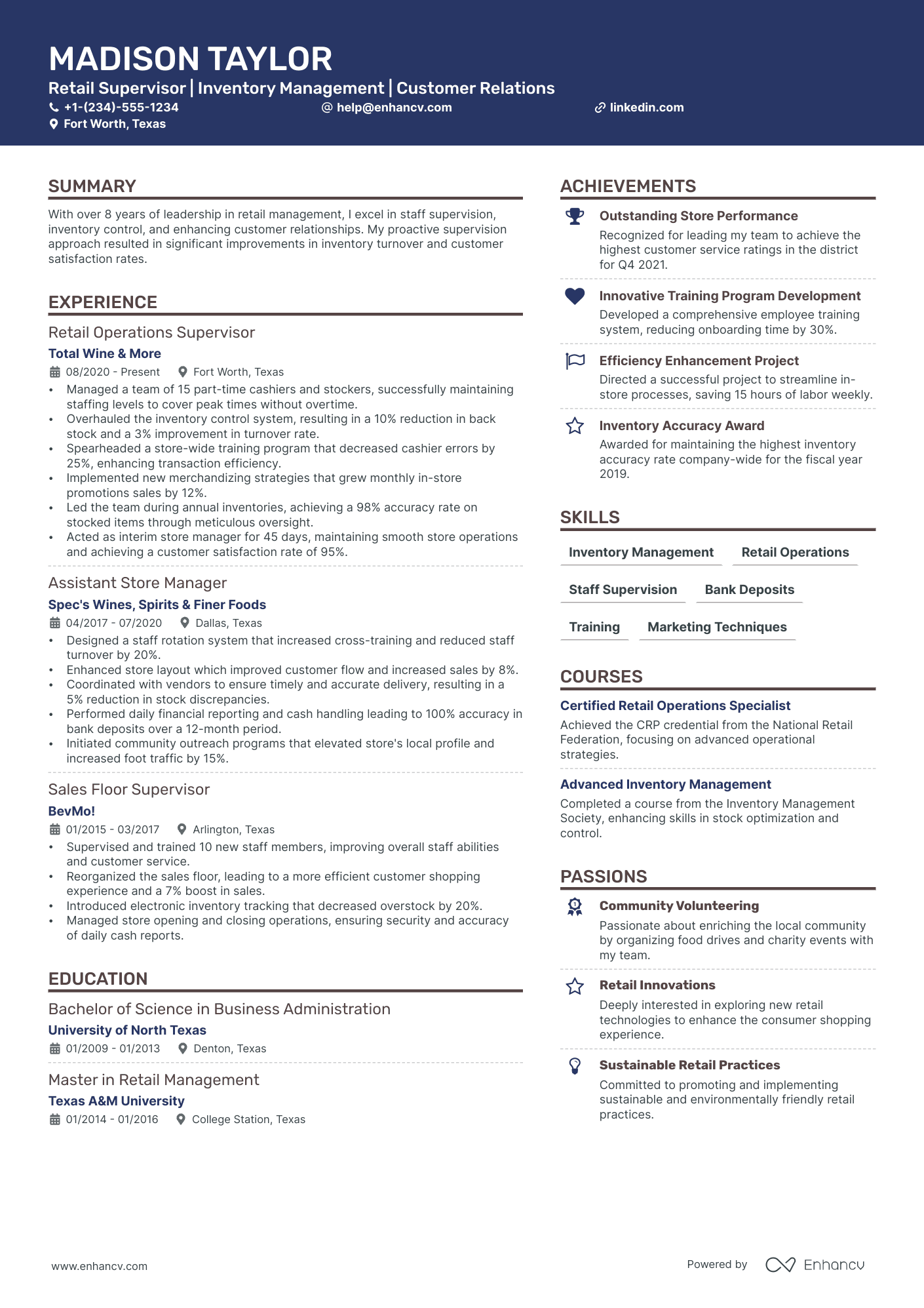 5 Liquor Store Manager Resume Examples & Guide for 2024