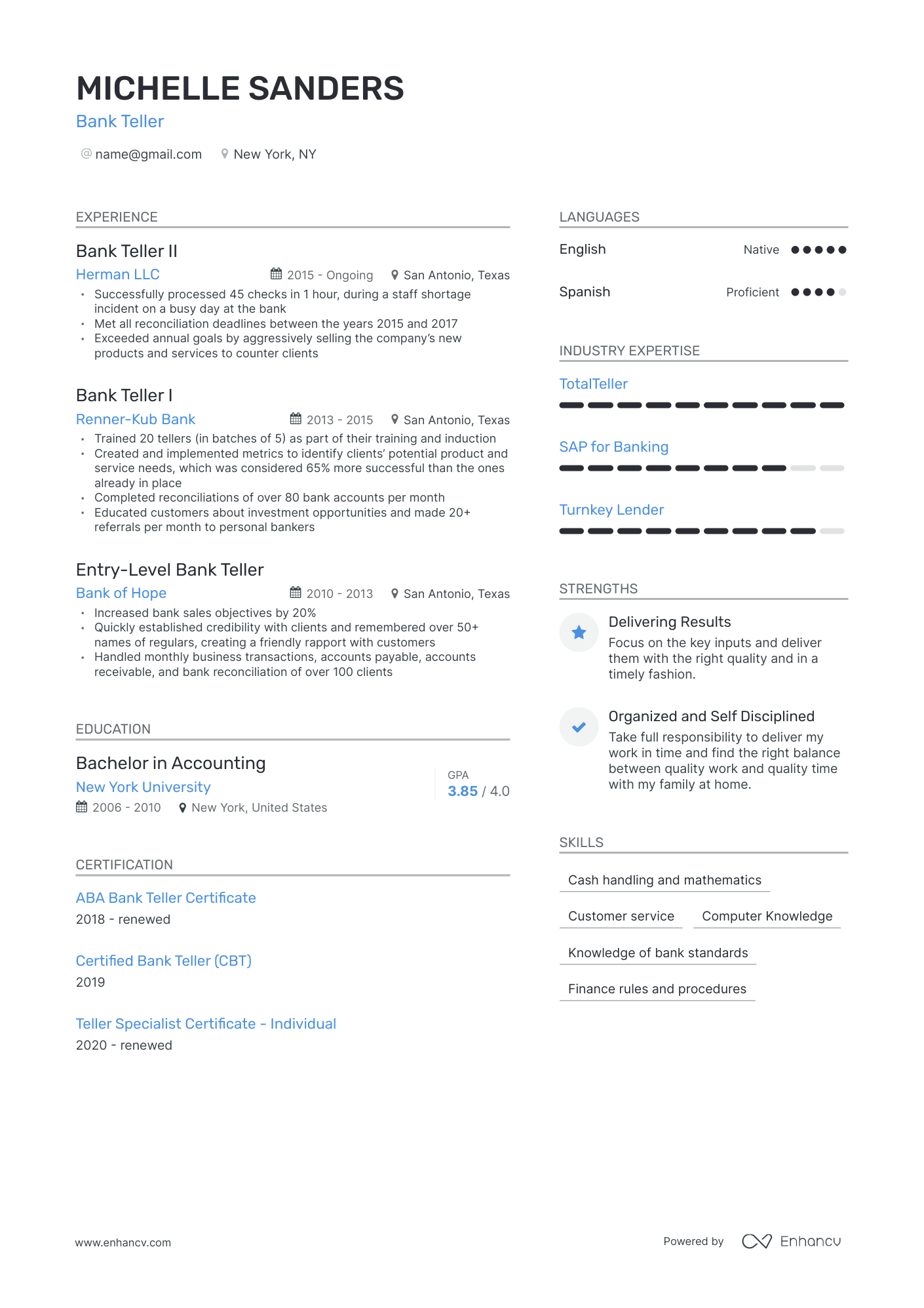 4 Bank Teller Resume Examples & Guide for 2023