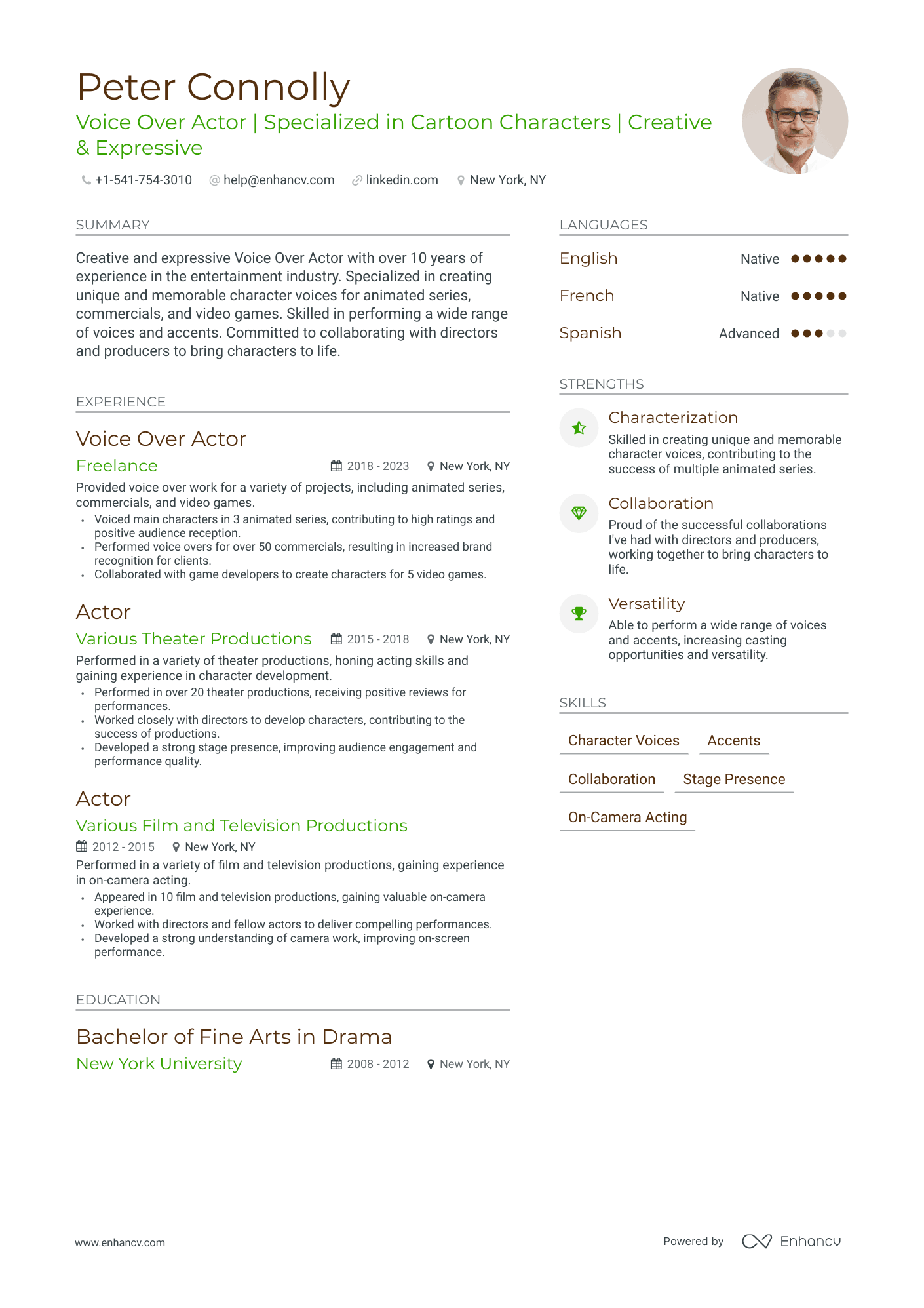 5 Actor Resume Examples & Guide for 2024