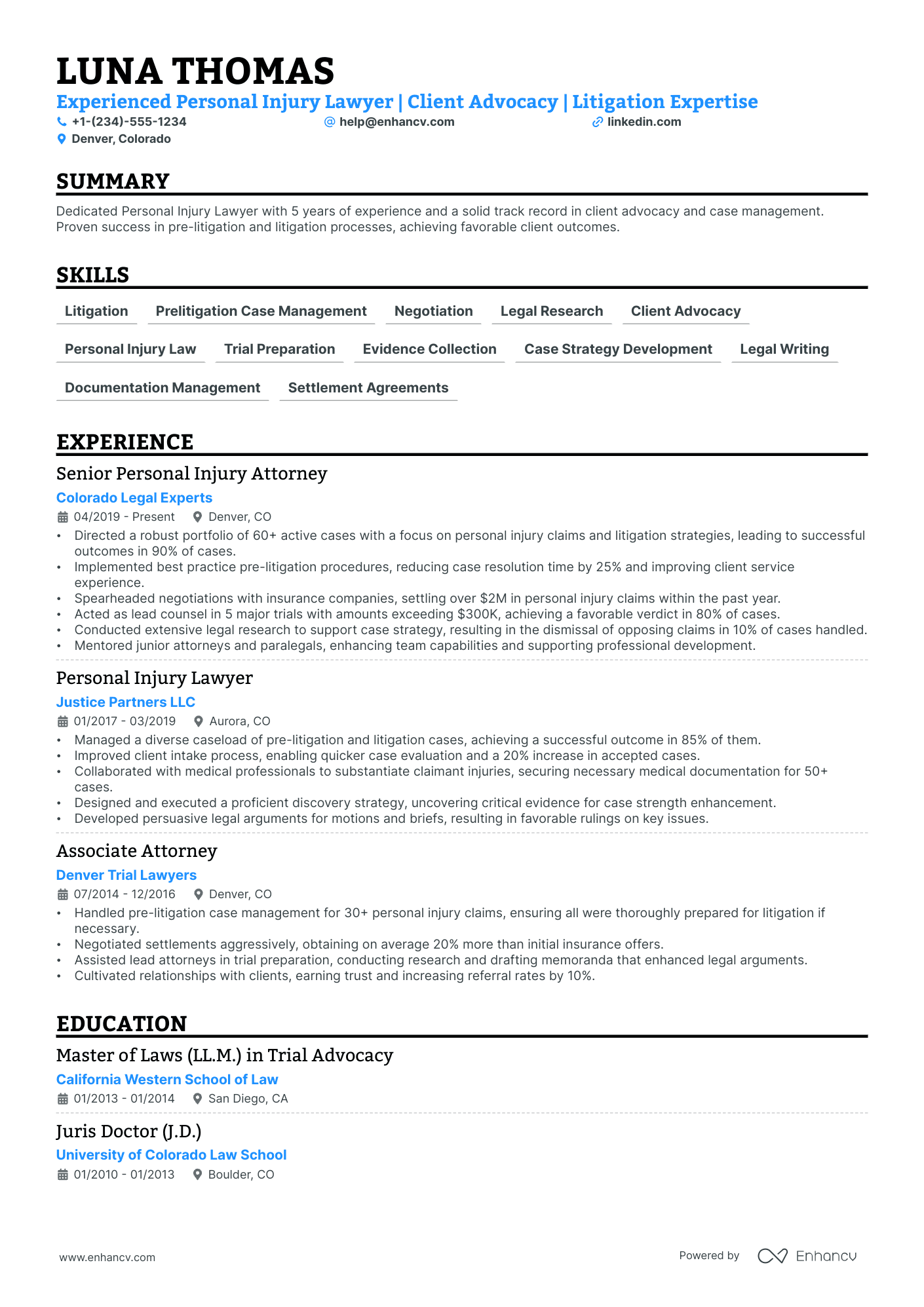 Litigation Resume Examples 5 Litigation Lawyer Resume Examples & Guide for 2024