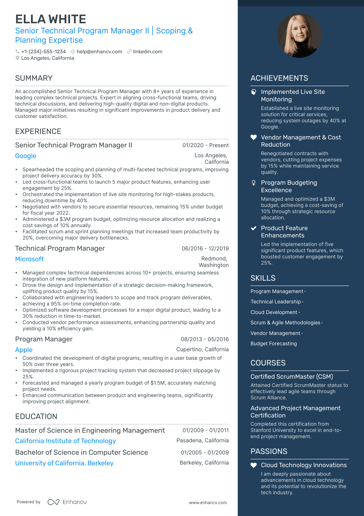 5 Technical Program Manager Resume Examples & Guide for 2024