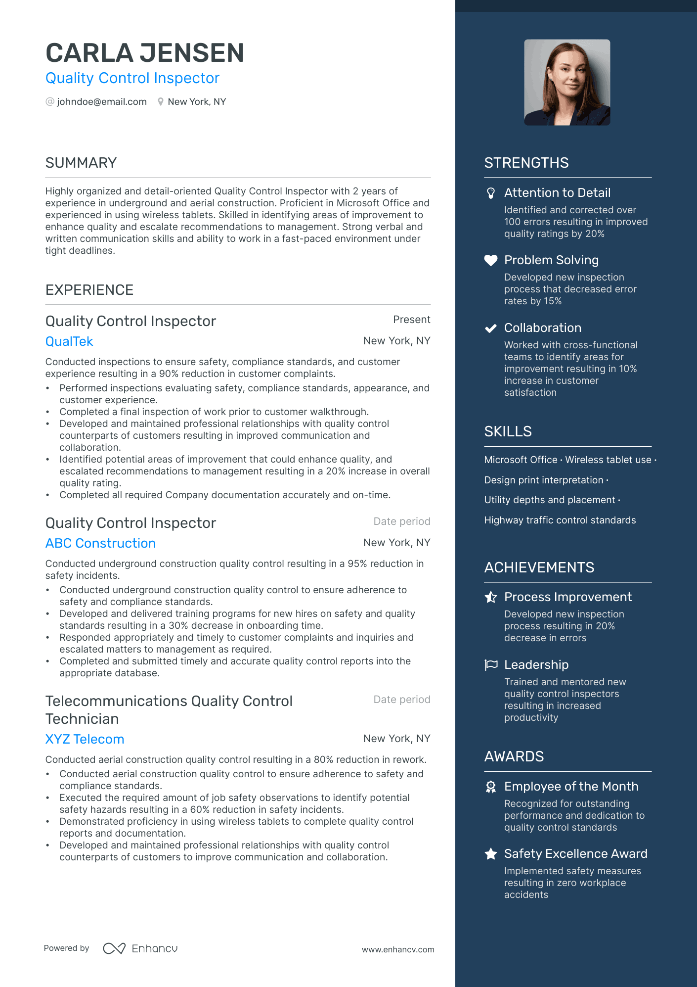 6 Quality Control Resume Examples & Guide for 2024