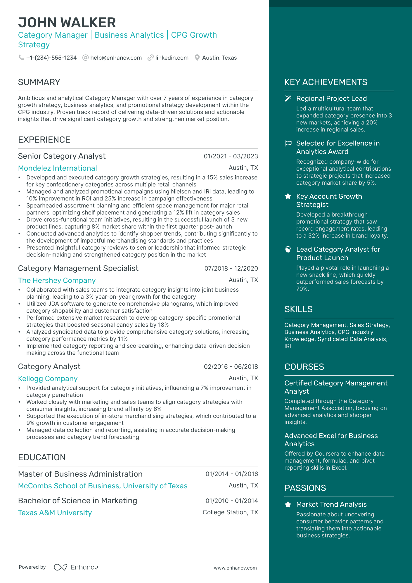 10 Category Manager Resume Examples & Guide for 2026