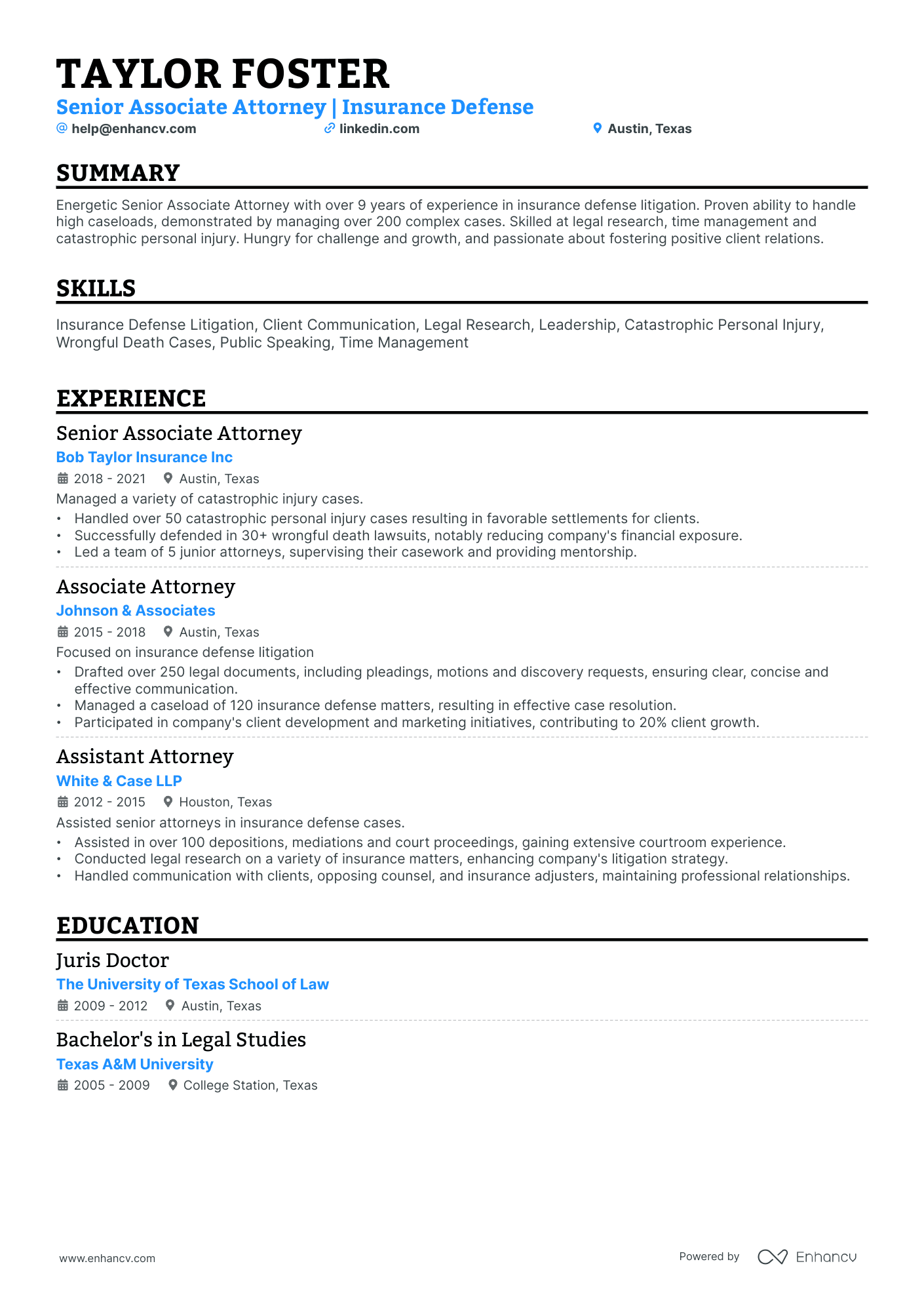 10 Associate Attorney Resume Examples & Guide for 2026