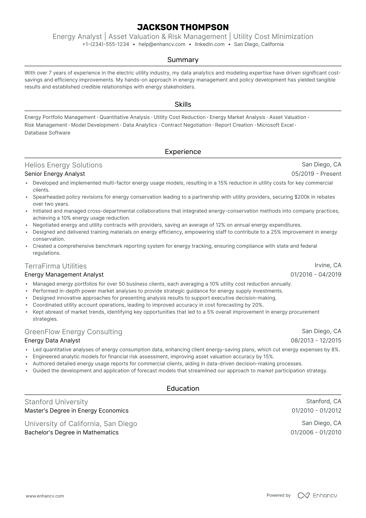 5 Energy Manager Resume Examples & Guide for 2024