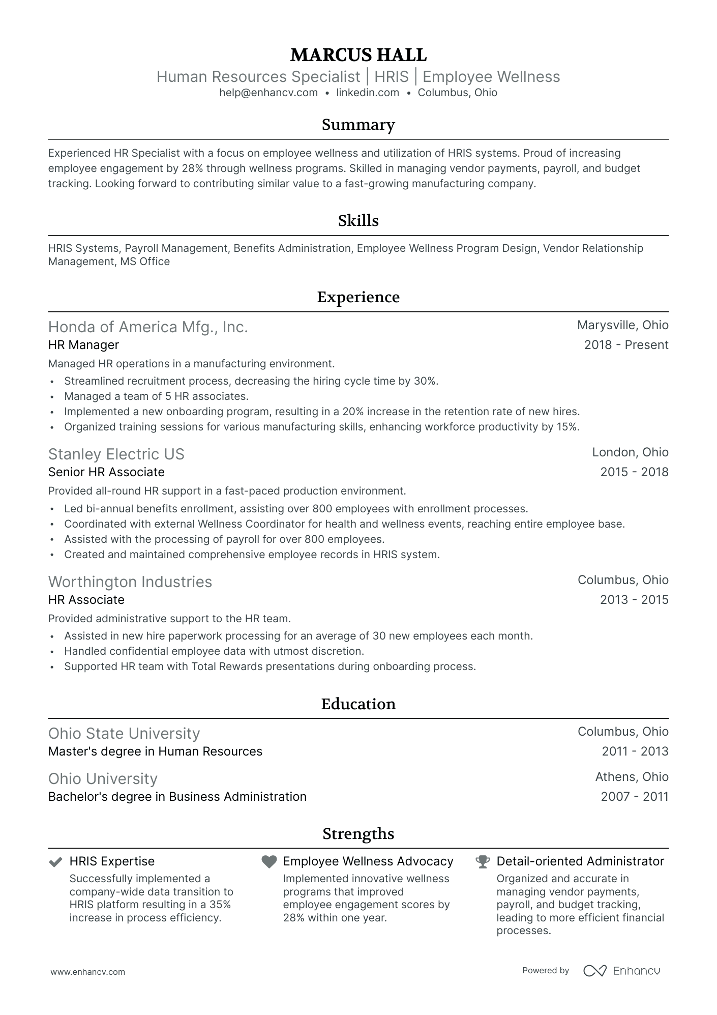 human resources specialist resume examples