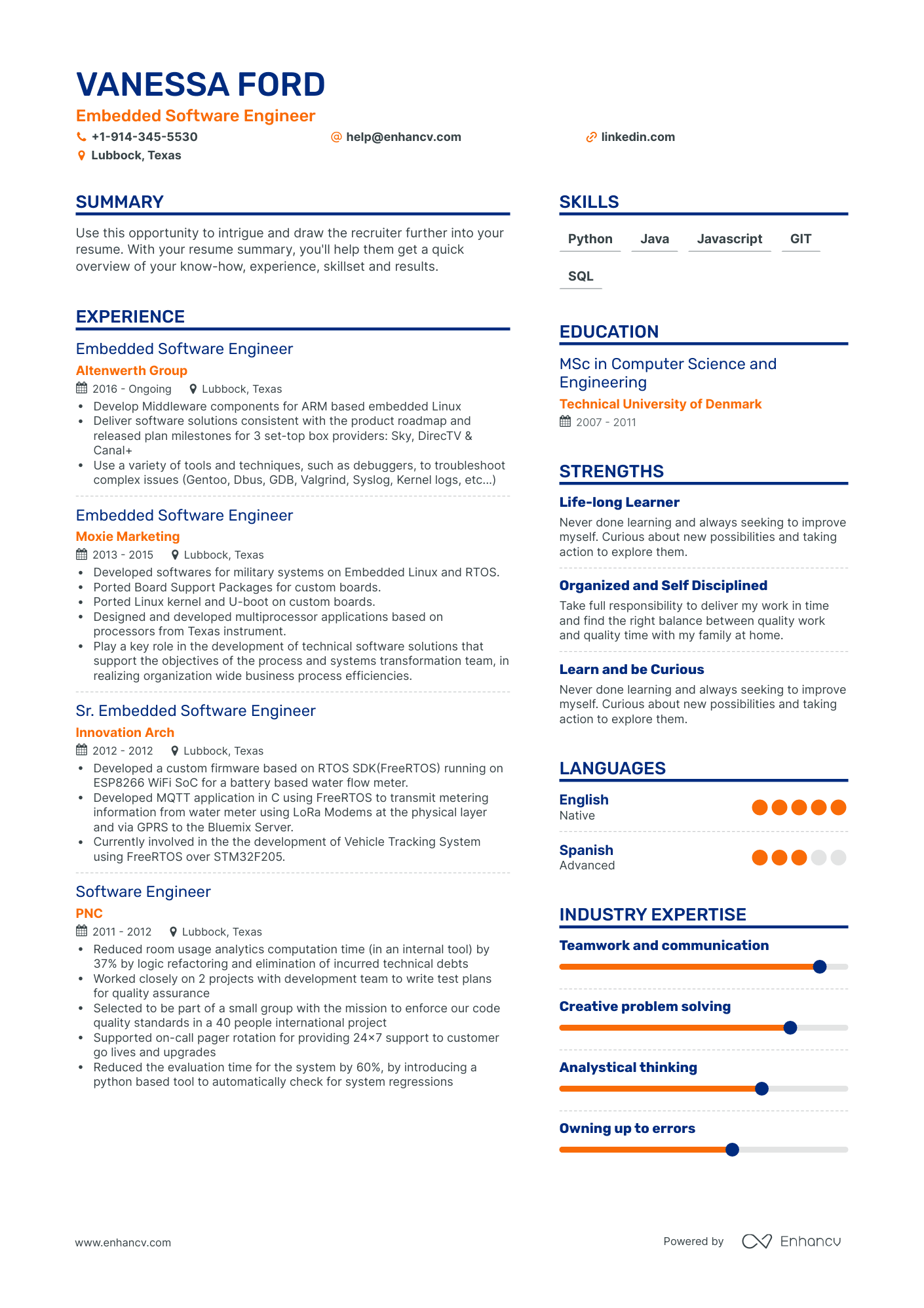 Embedded Software Engineer Resume Examples & Guide for 2023 (Layout ...