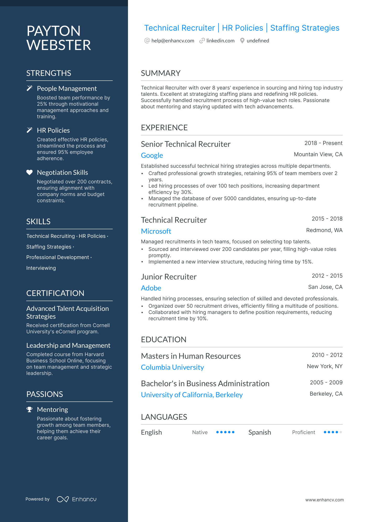 5 Technical Recruiter Resume Examples & Guide for 2024