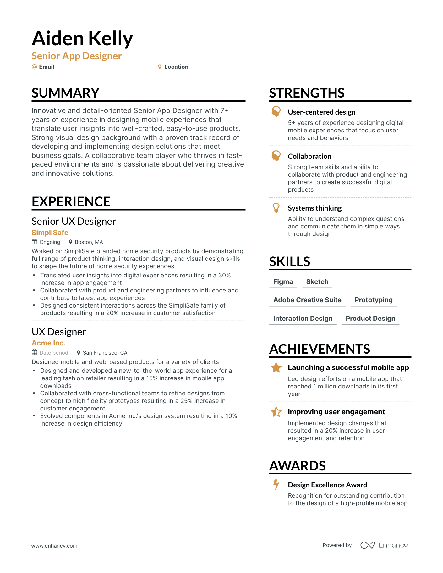 5 App Designer Resume Examples & Guide for 2024