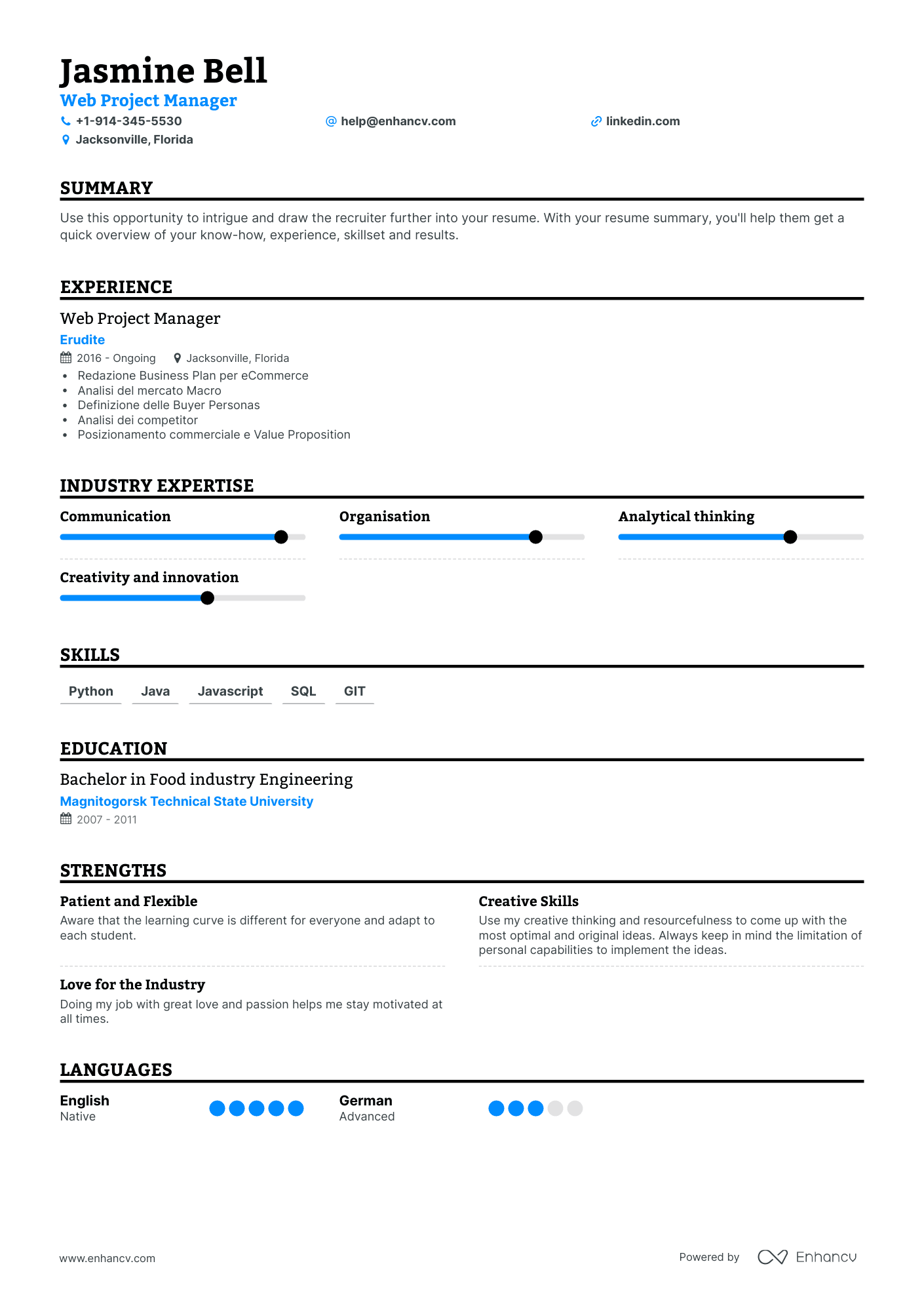 Web Project Manager Resume Examples & Guide for 2023 (Layout, Skills ...